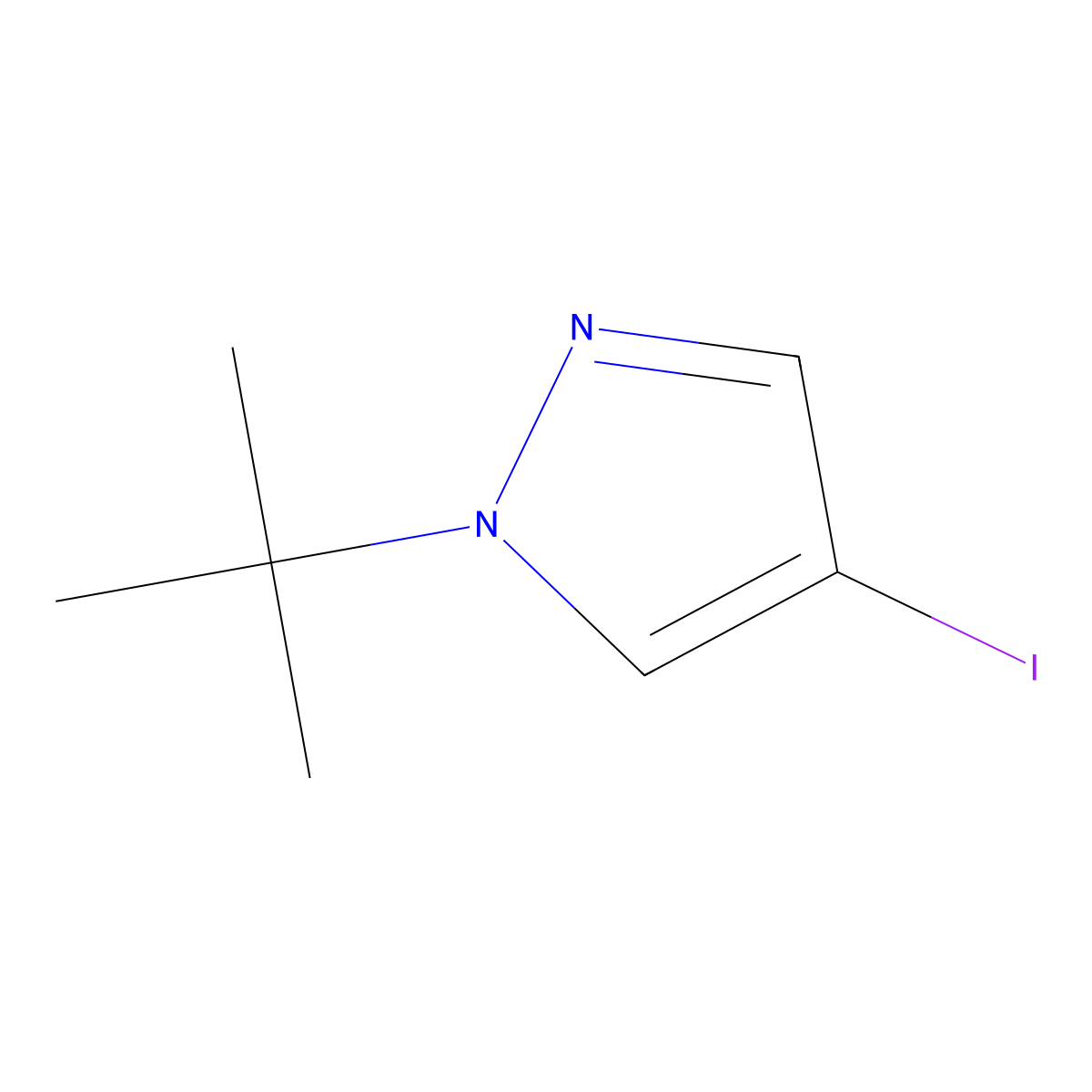 1-tert-butyl-4-iodo-1H-pyrazole molecular structure, CAS 1354705-41-1