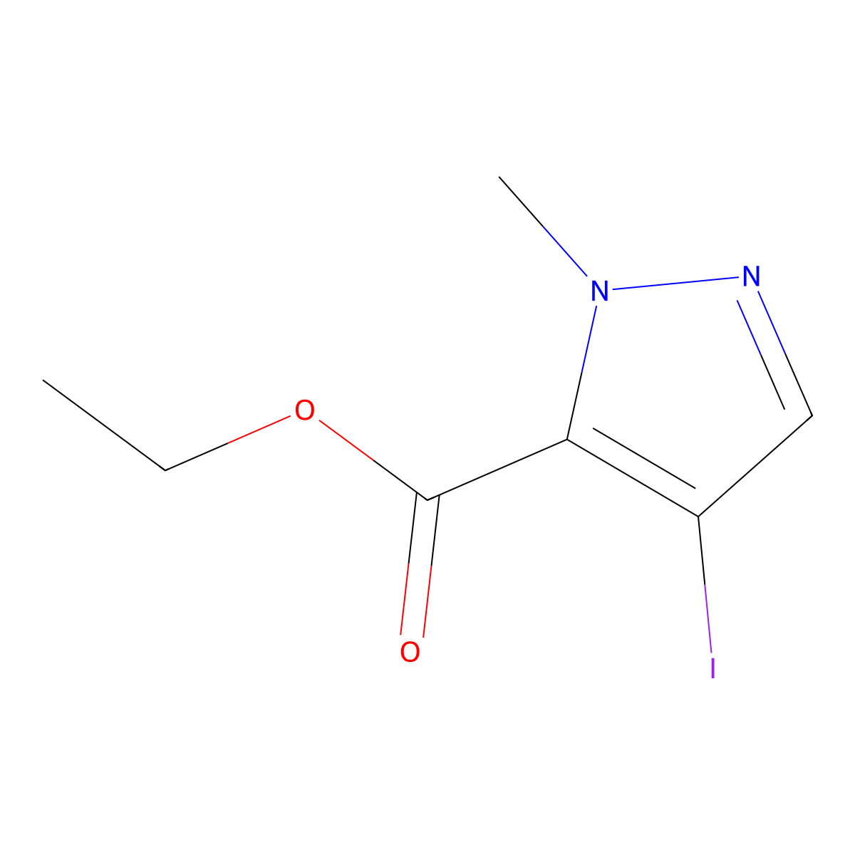 ethyl 4-iodo-1-methyl-1H-pyrazole-5-carboxylate molecular structure, CAS 1354705-42-2