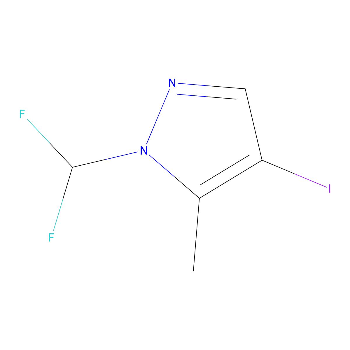 1-(Difluoromethyl)-4-iodo-5-methyl-1H-pyrazole molecular structure, CAS 1354705-44-4