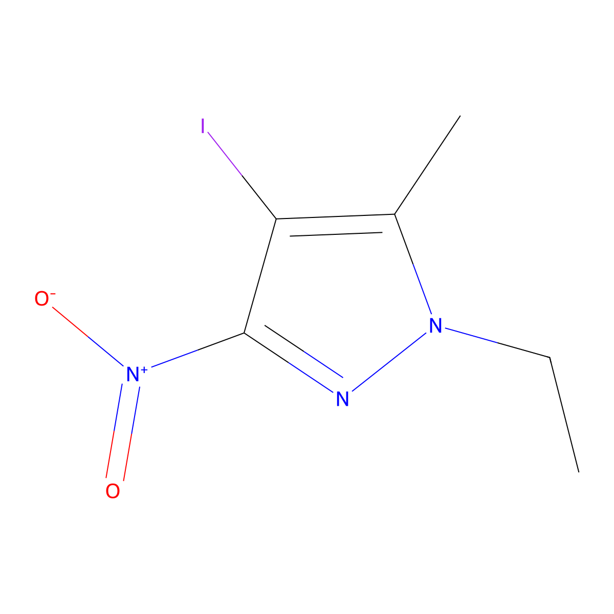 1-Ethyl-4-iodo-5-methyl-3-nitro-1H-pyrazole molecular structure, CAS 1354705-45-5