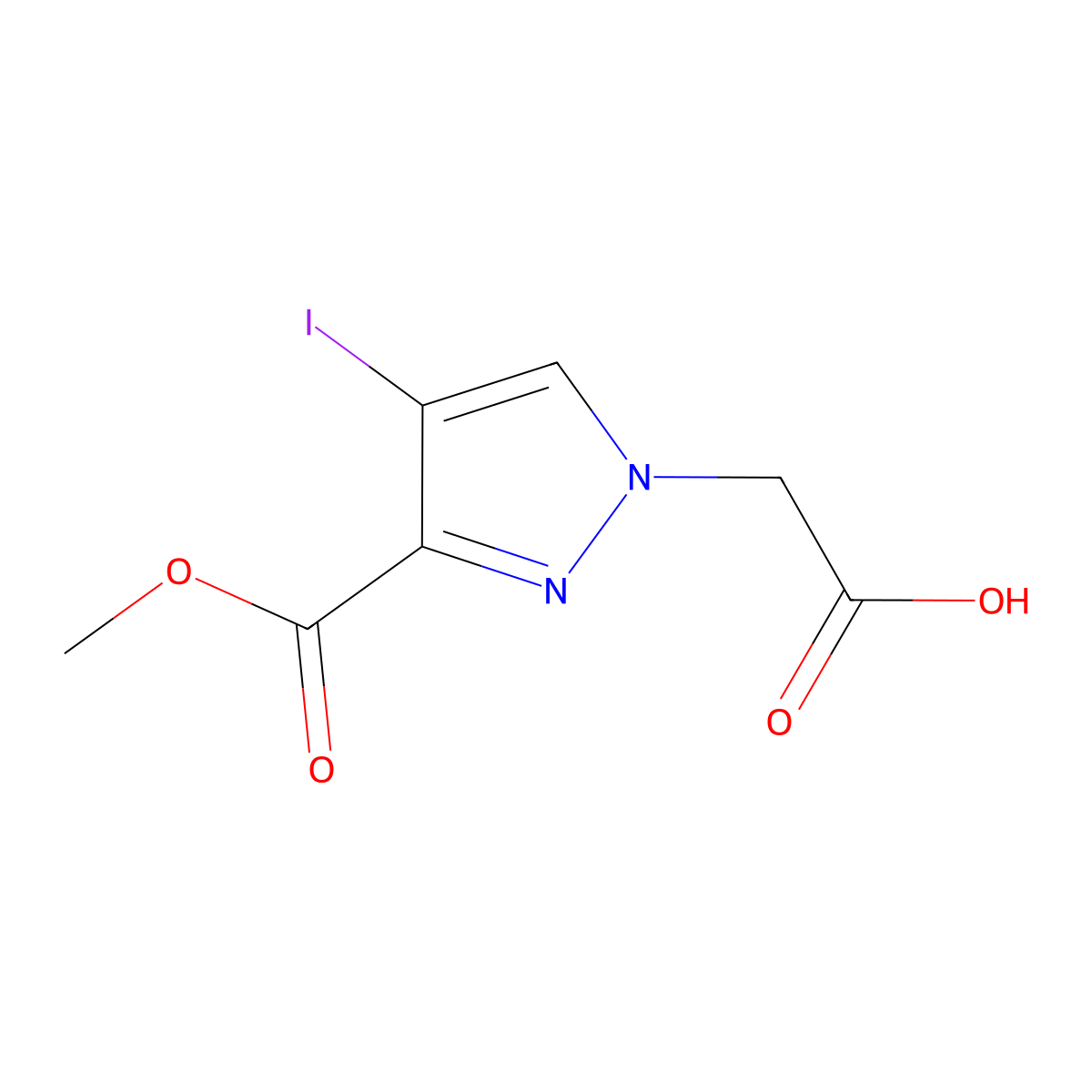2-[4-iodo-3-(methoxycarbonyl)-1H-pyrazol-1-yl]acetic acid molecular structure, CAS 1354705-49-9