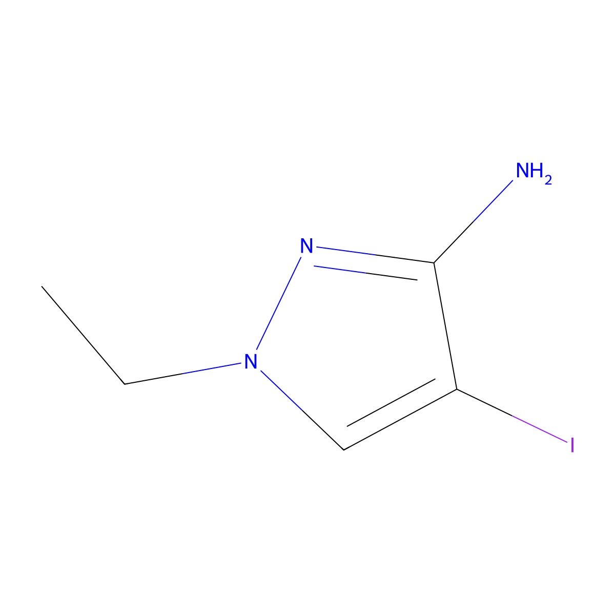1-Ethyl-4-iodo-1H-pyrazol-3-amine molecular structure, CAS 1354705-55-7