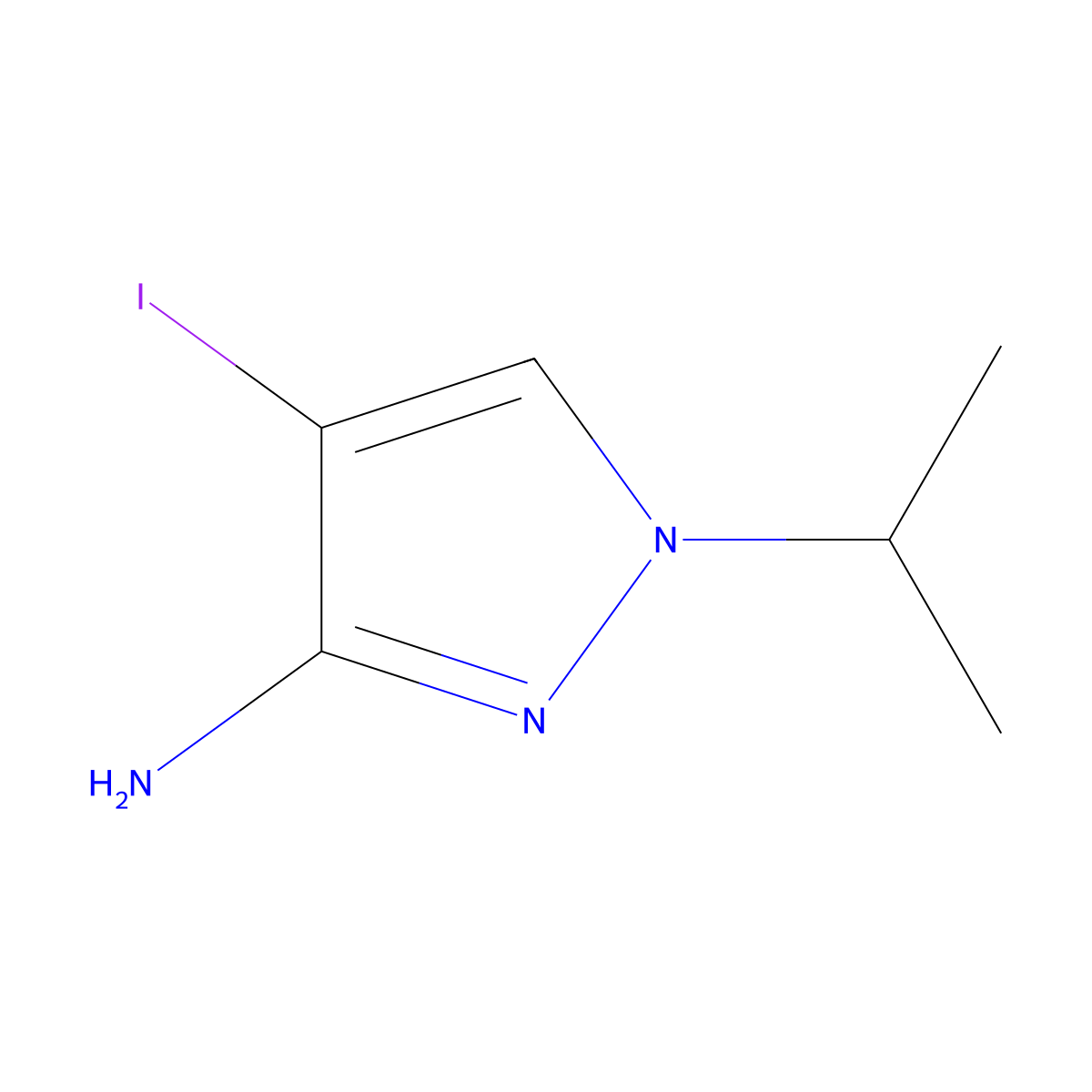 4-Iodo-1-isopropyl-1H-pyrazol-3-amine molecular structure, CAS 1354705-58-0