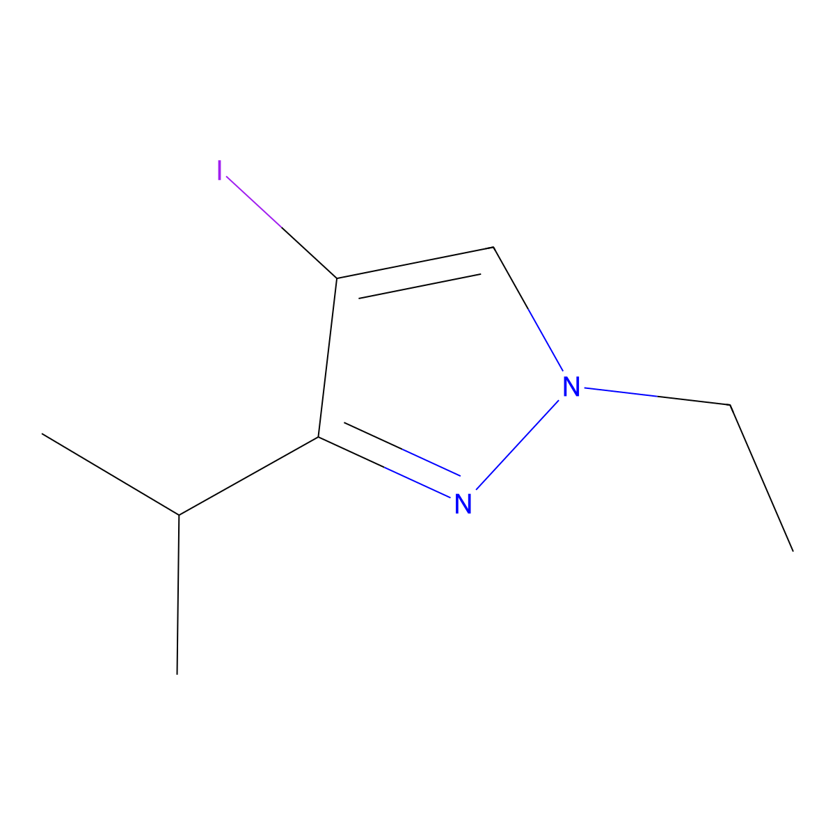 1-Ethyl-4-iodo-3-isopropyl-1H-pyrazole molecular structure, CAS 1354705-60-4