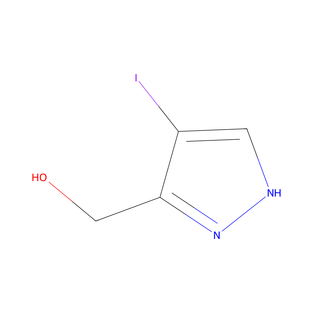 (4-Iodo-1H-pyrazol-3-yl)methanol molecular structure, CAS 1354705-74-0