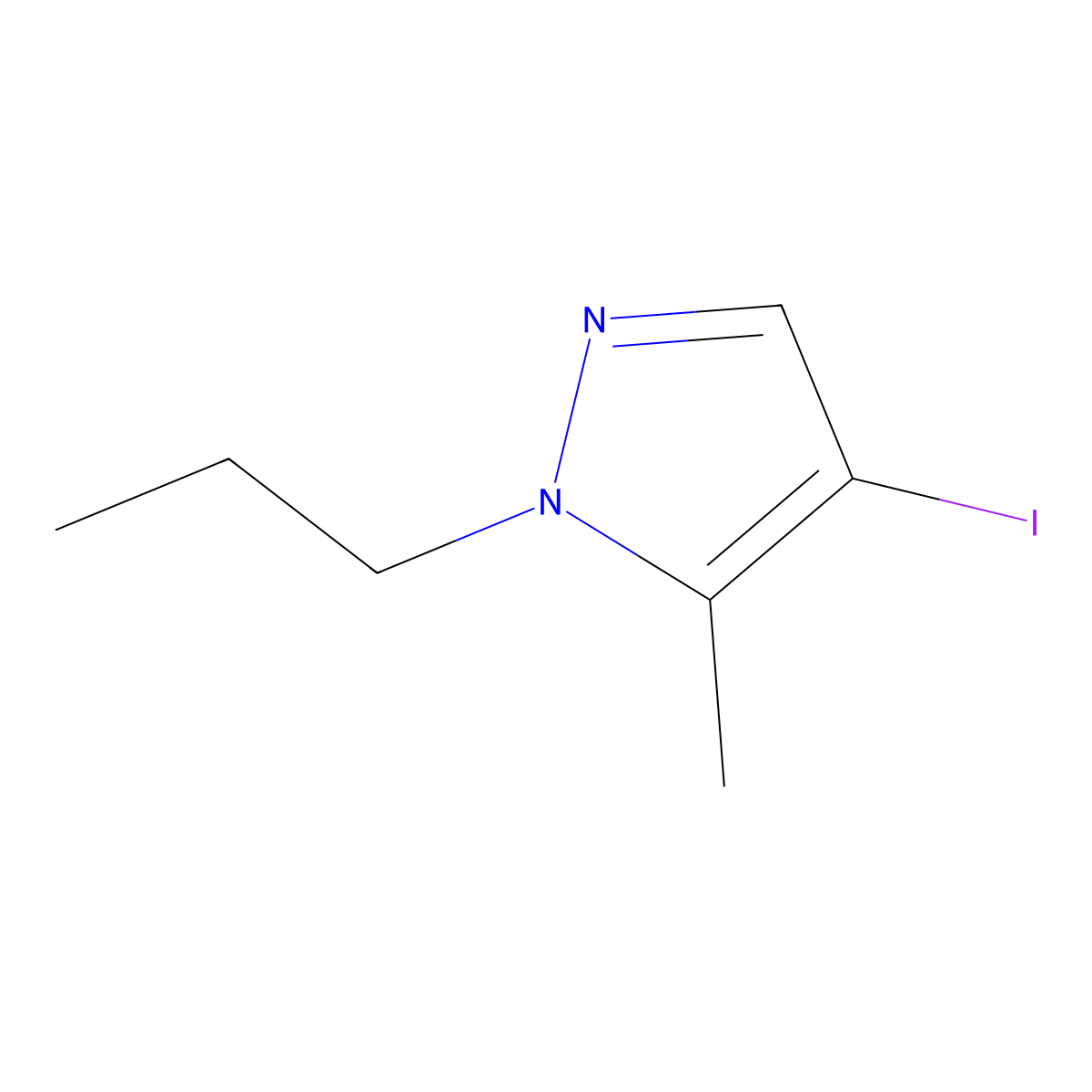 4-Iodo-5-methyl-1-propyl-1H-pyrazole molecular structure, CAS 1354705-76-2