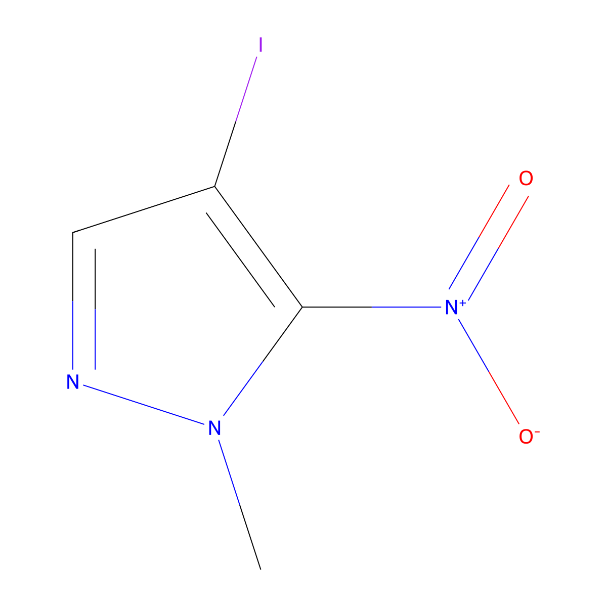 4-iodo-1-methyl-5-nitro-1H-pyrazole molecular structure, CAS 1354705-79-5