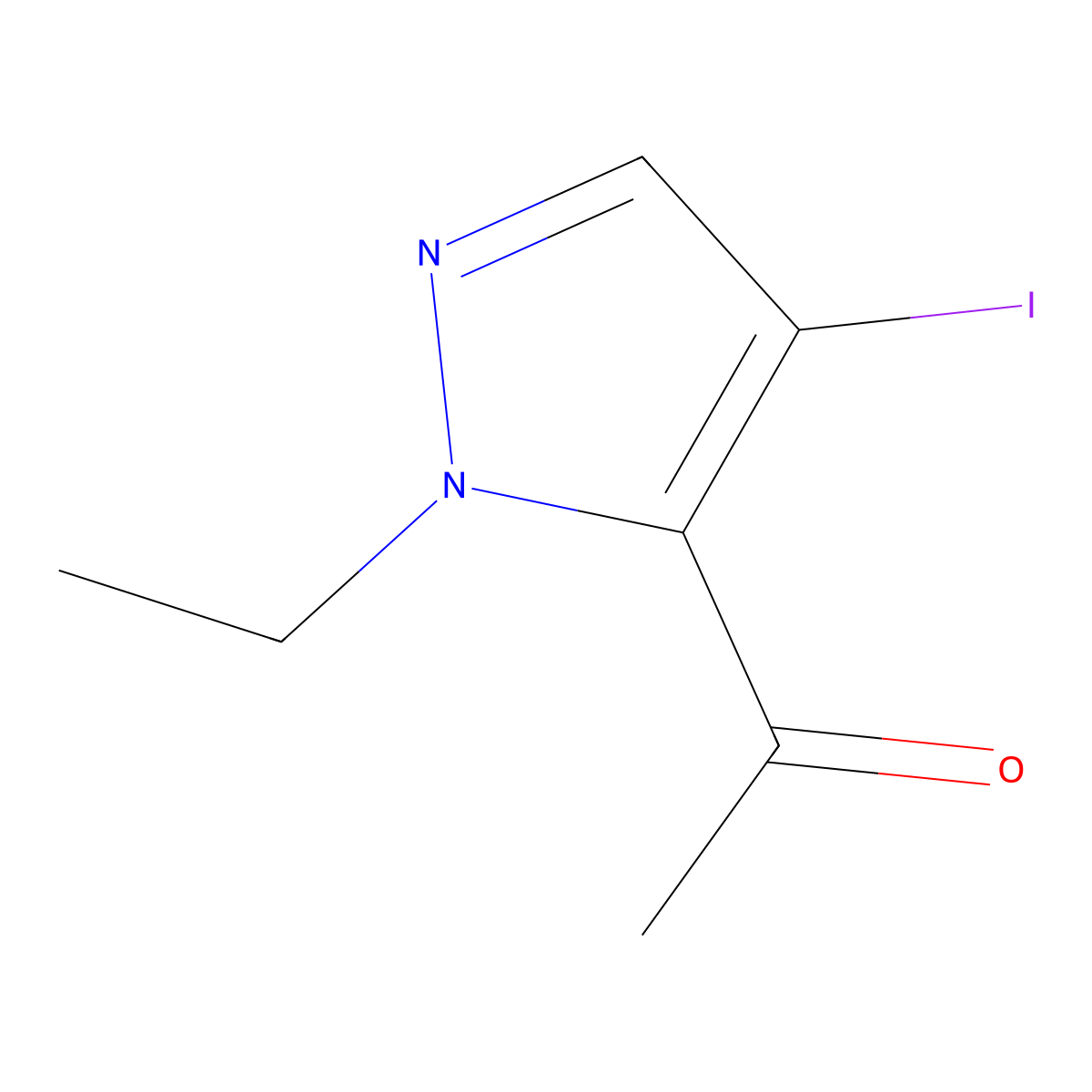 1-(1-Ethyl-4-iodo-1H-pyrazol-5-yl)ethanone molecular structure, CAS 1354705-81-9