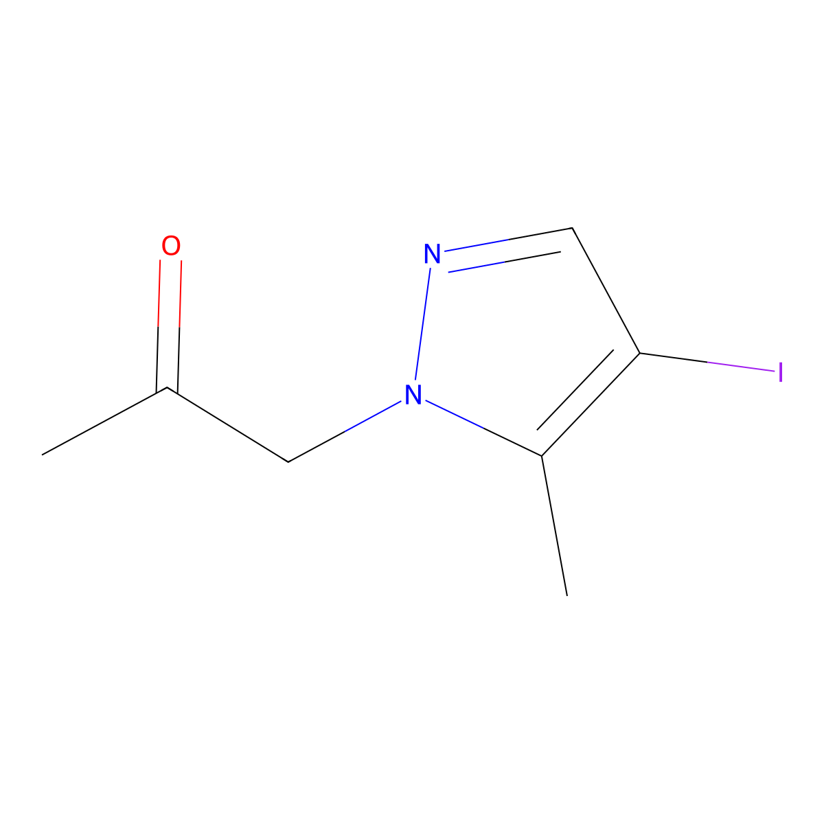 1-(4-Iodo-5-methyl-1H-pyrazol-1-yl)propan-2-one molecular structure, CAS 1354705-88-6