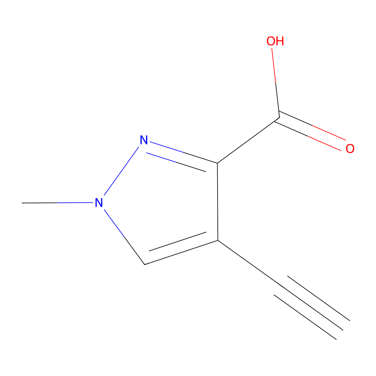 1H-Pyrazole-3-carboxylic acid, 4-ethynyl-1-methyl- molecular structure, CAS 1354705-93-3