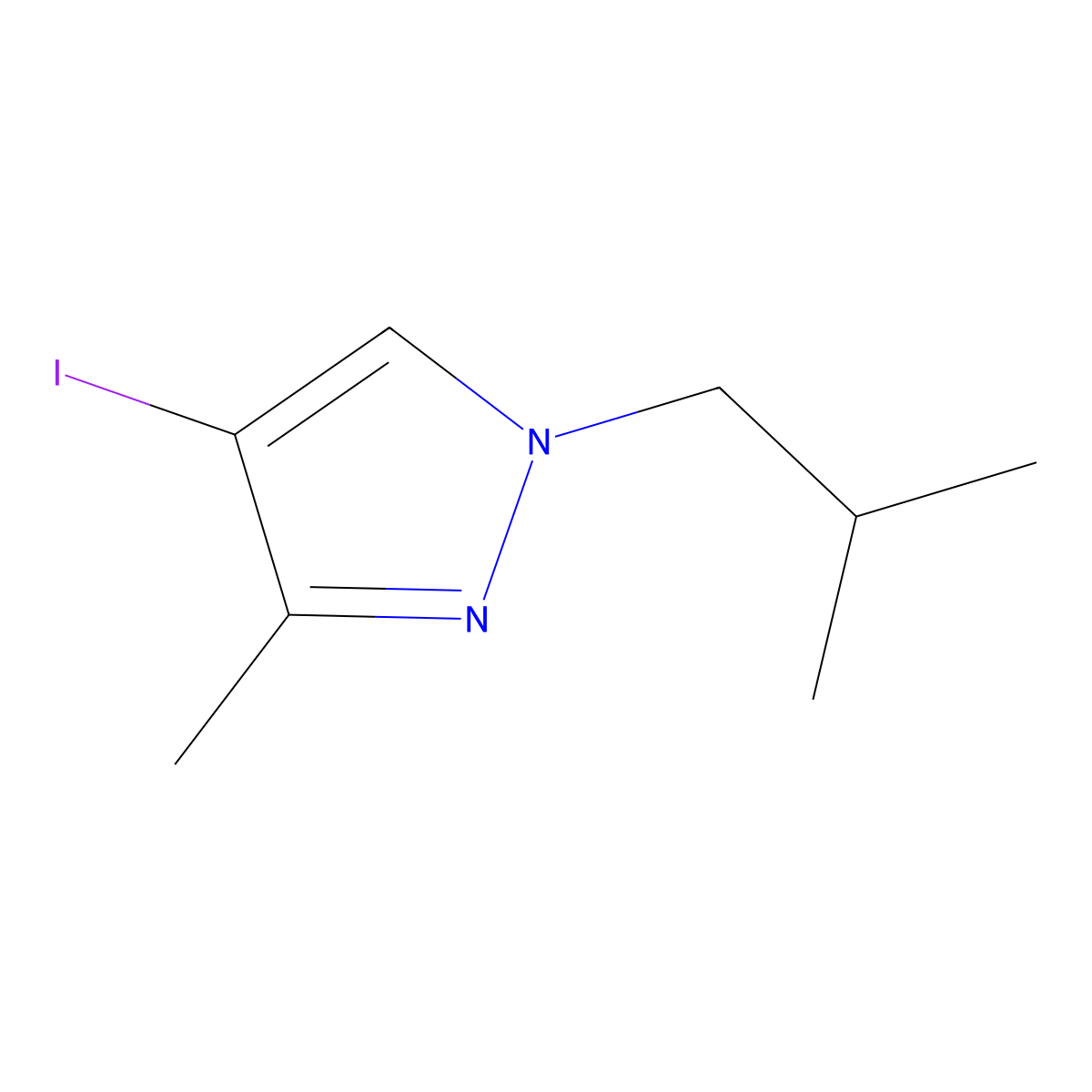 4-Iodo-1-isobutyl-3-methyl-1H-pyrazole molecular structure, CAS 1354705-95-5