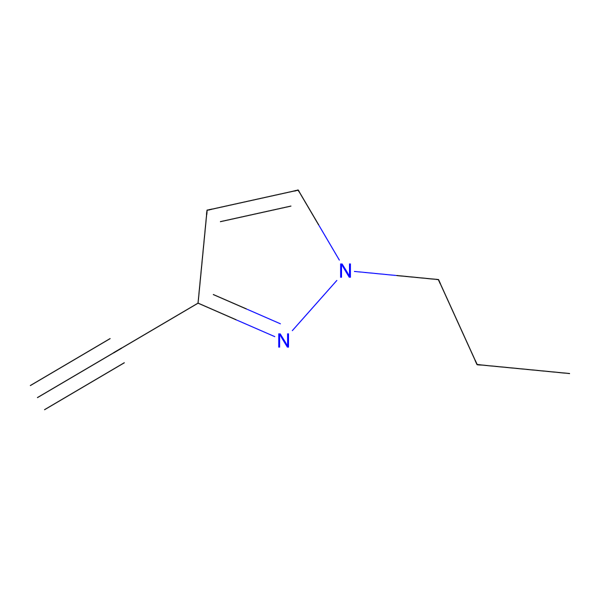 3-Ethynyl-1-propyl-1H-pyrazole molecular structure, CAS 1354705-99-9