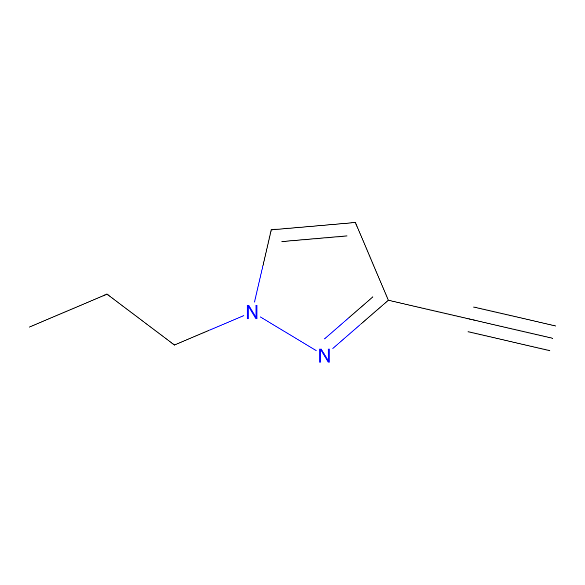 3-Ethynyl-1-propyl-1H-pyrazole molecular structure, CAS 1354705-99-9