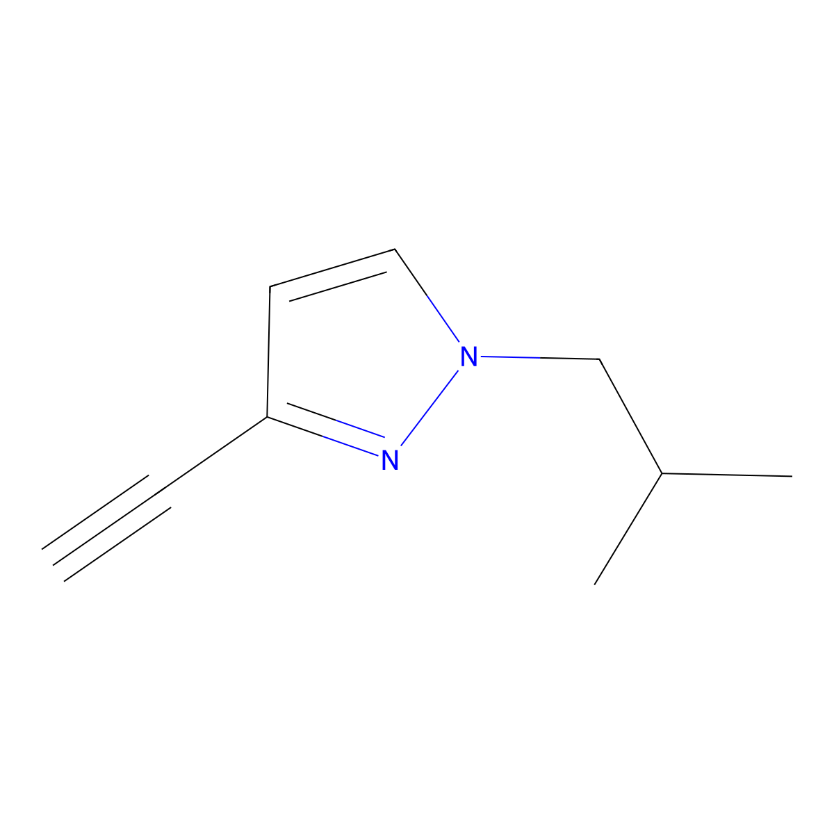 3-Ethynyl-1-isobutyl-1H-pyrazole molecular structure, CAS 1354706-03-8