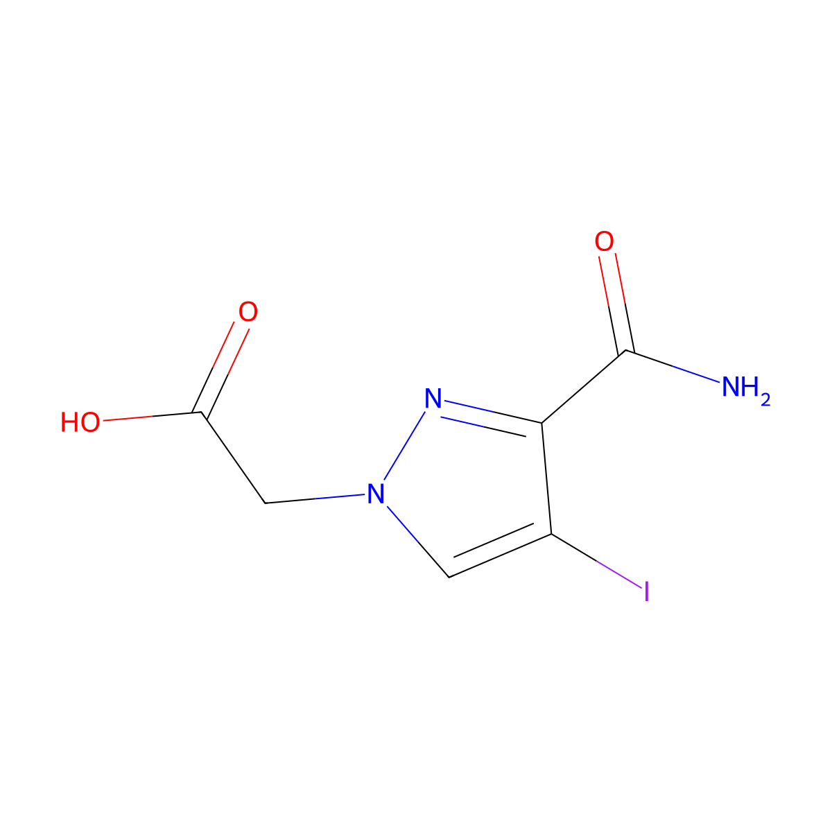 2-(3-Carbamoyl-4-iodo-1H-pyrazol-1-yl)acetic acid molecular structure, CAS 1354706-04-9
