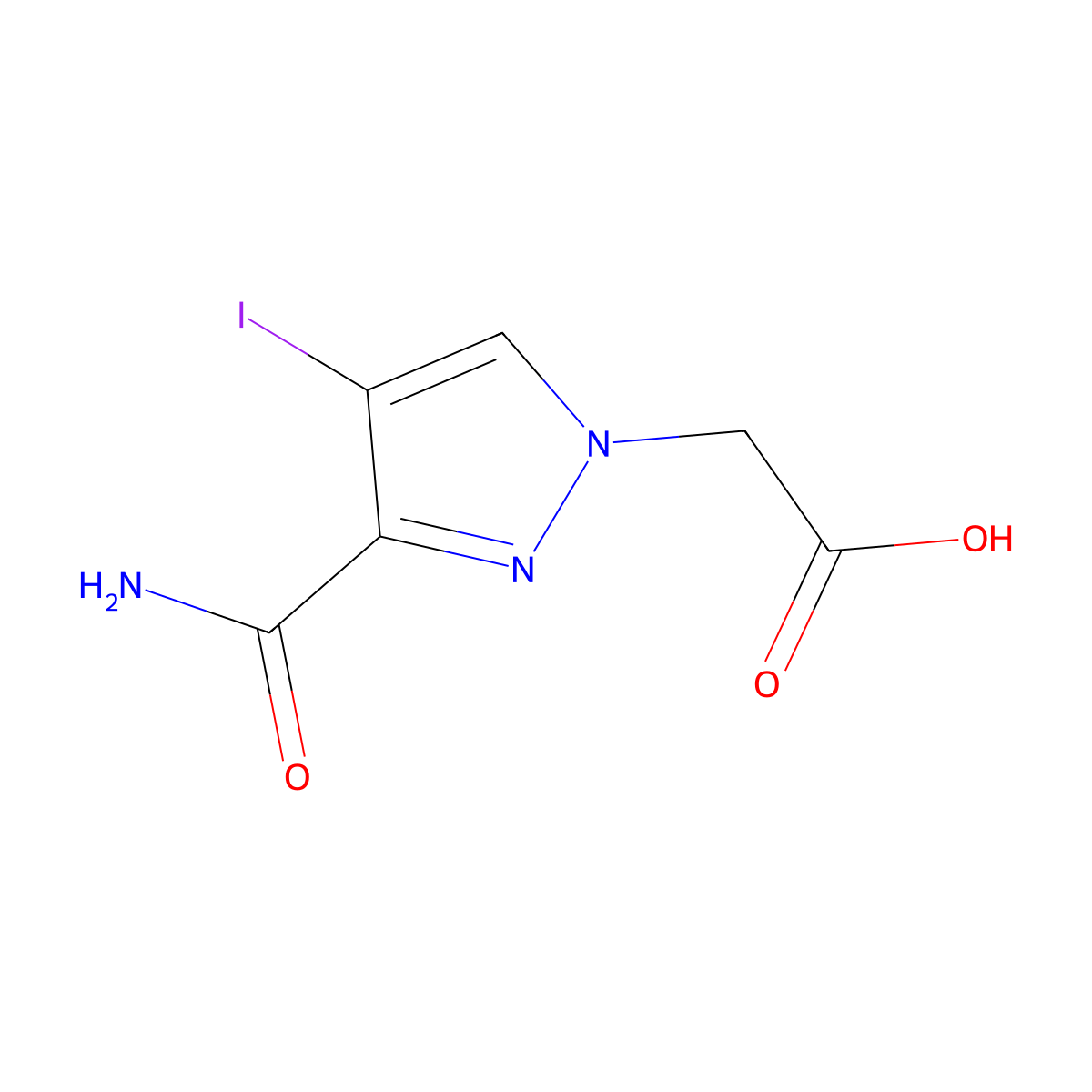 2-(3-Carbamoyl-4-iodo-1H-pyrazol-1-yl)acetic acid molecular structure, CAS 1354706-04-9