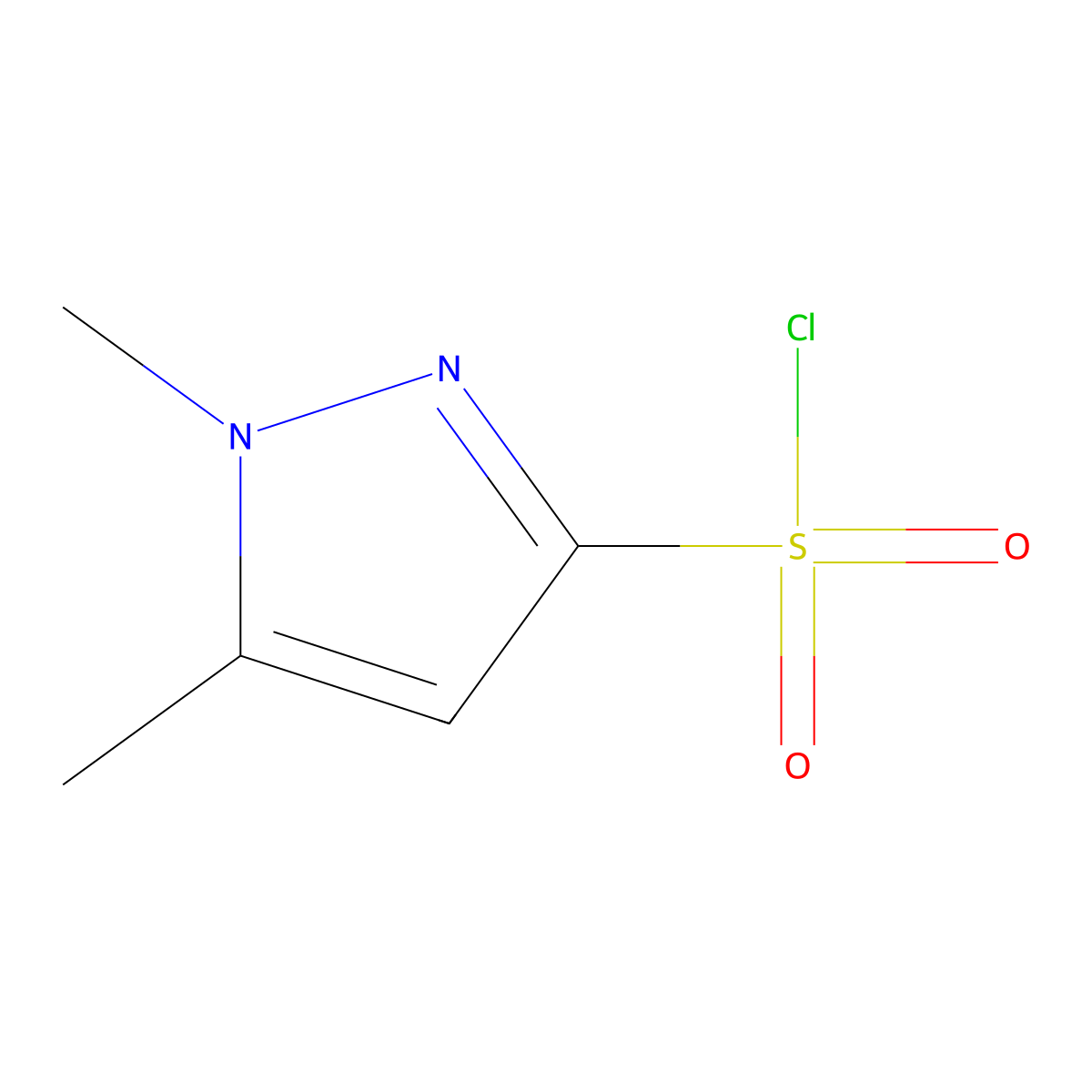 1,5-dimethyl-1H-pyrazole-3-sulfonyl chloride molecular structure, CAS 1354706-13-0