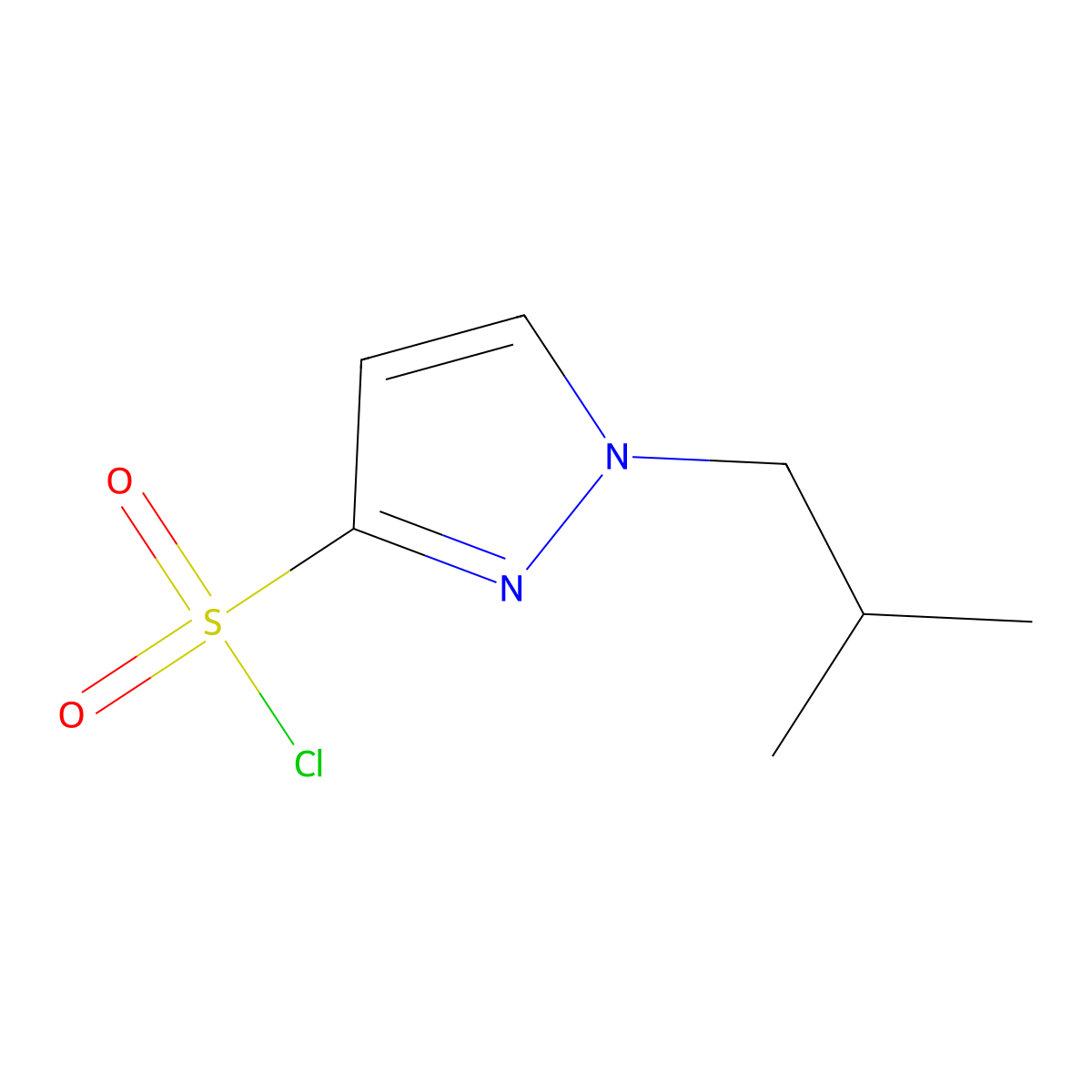 1-Isobutyl-1H-pyrazole-3-sulfonyl chloride molecular structure, CAS 1354706-16-3