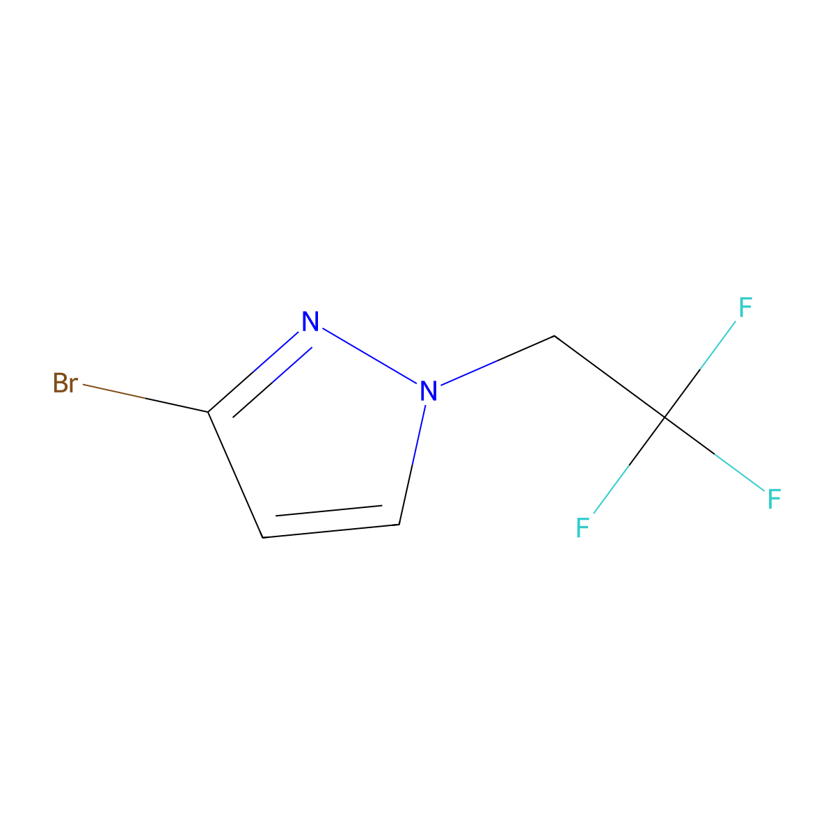 3-bromo-1-(2,2,2-trifluoroethyl)-1H-pyrazole molecular structure, CAS 1354706-17-4