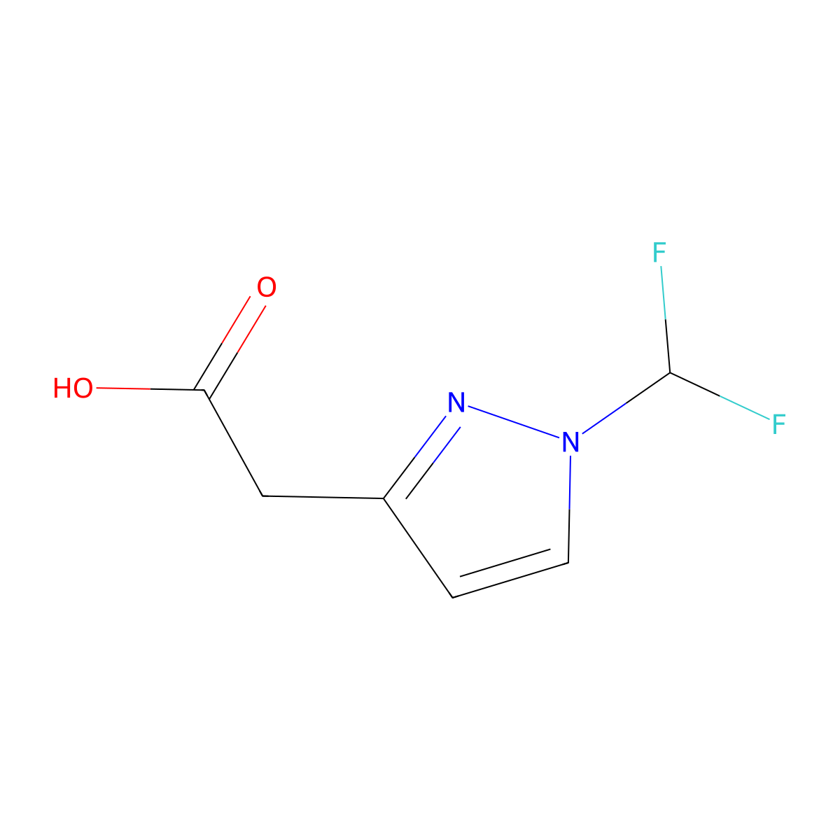 1H-Pyrazole-3-acetic acid, 1-(difluoromethyl)- molecular structure, CAS 1354706-21-0