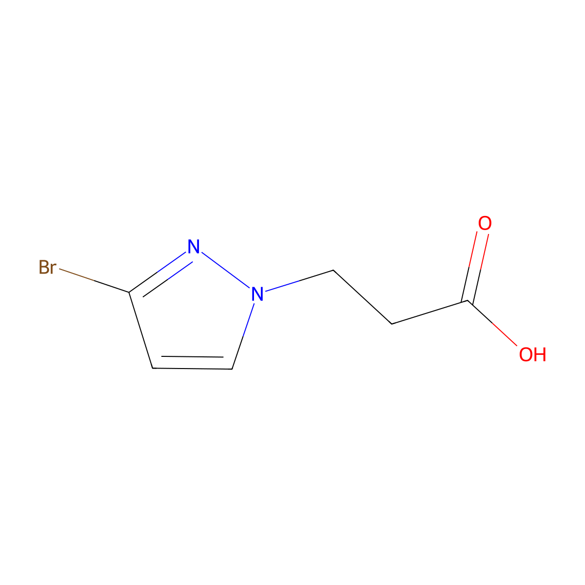 3-(3-Bromo-1H-pyrazol-1-yl)propanoic acid molecular structure, CAS 1354706-32-3