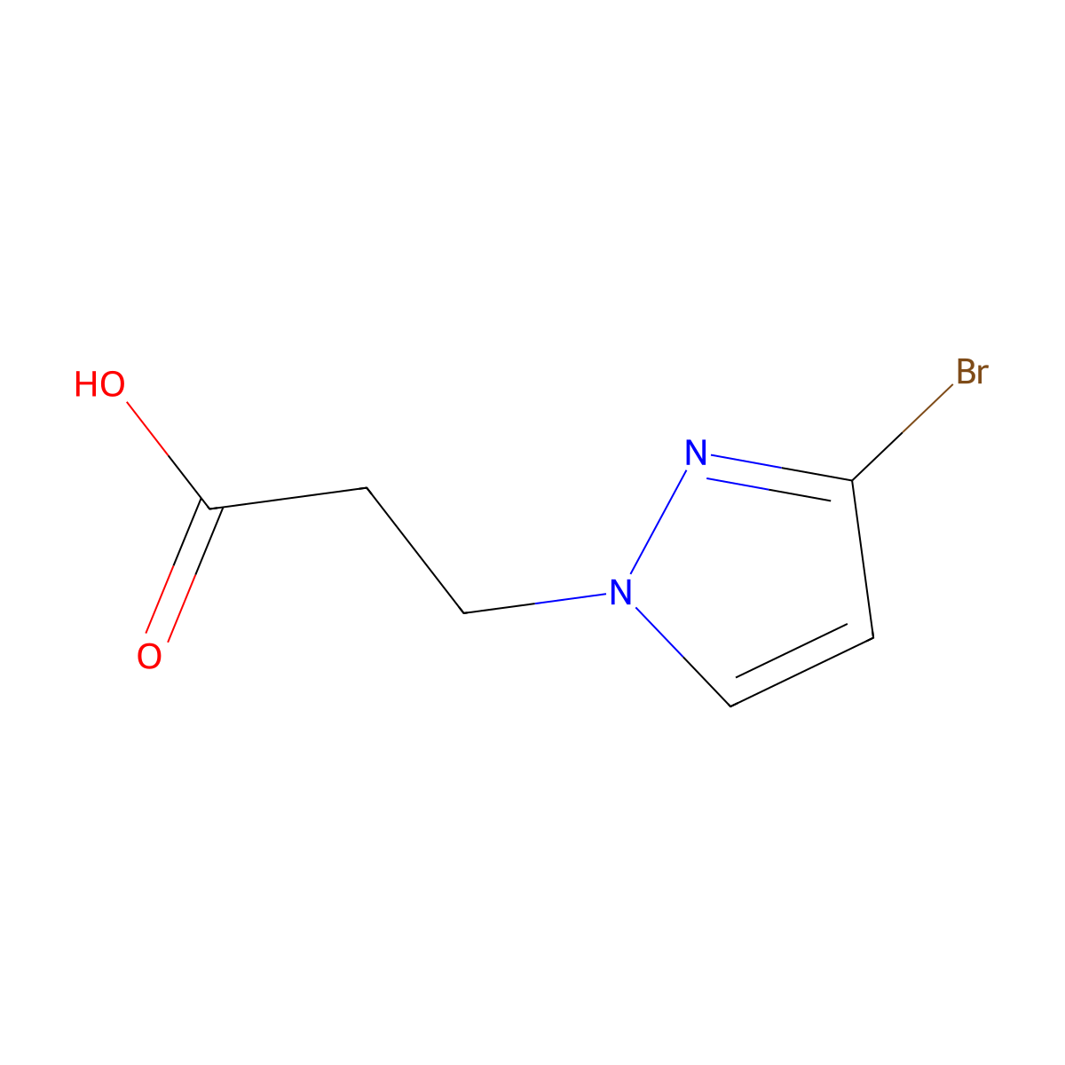 3-(3-Bromo-1H-pyrazol-1-yl)propanoic acid molecular structure, CAS 1354706-32-3