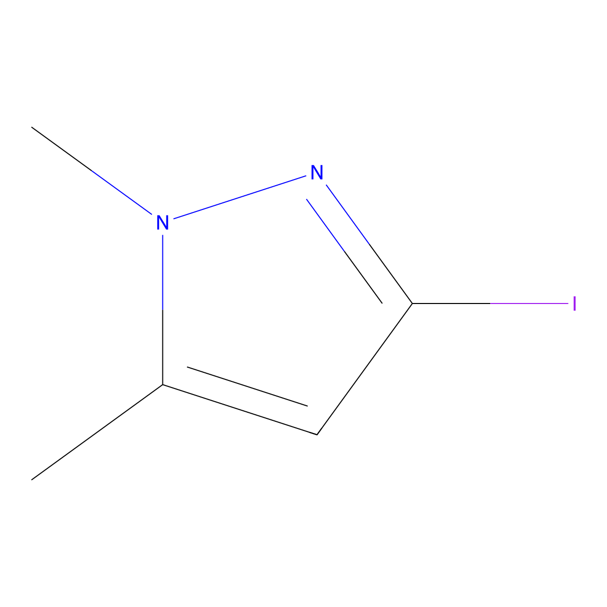 3-iodo-1,5-dimethyl-1H-pyrazole molecular structure, CAS 1354706-38-9