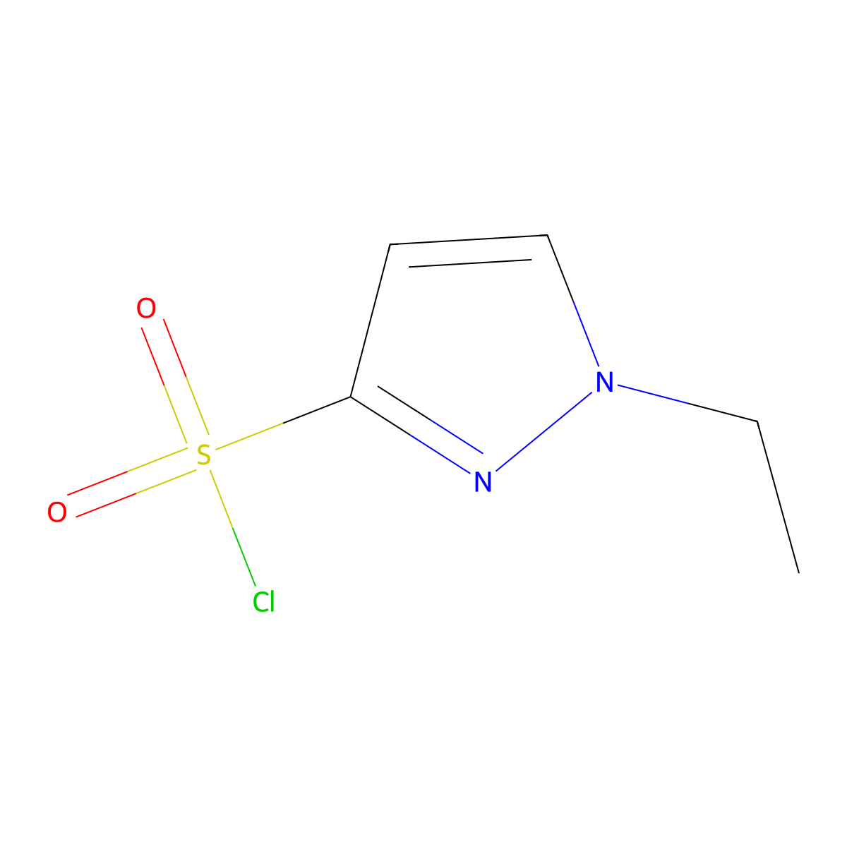 1-ethyl-1H-pyrazole-3-sulfonyl chloride molecular structure, CAS 1354706-44-7