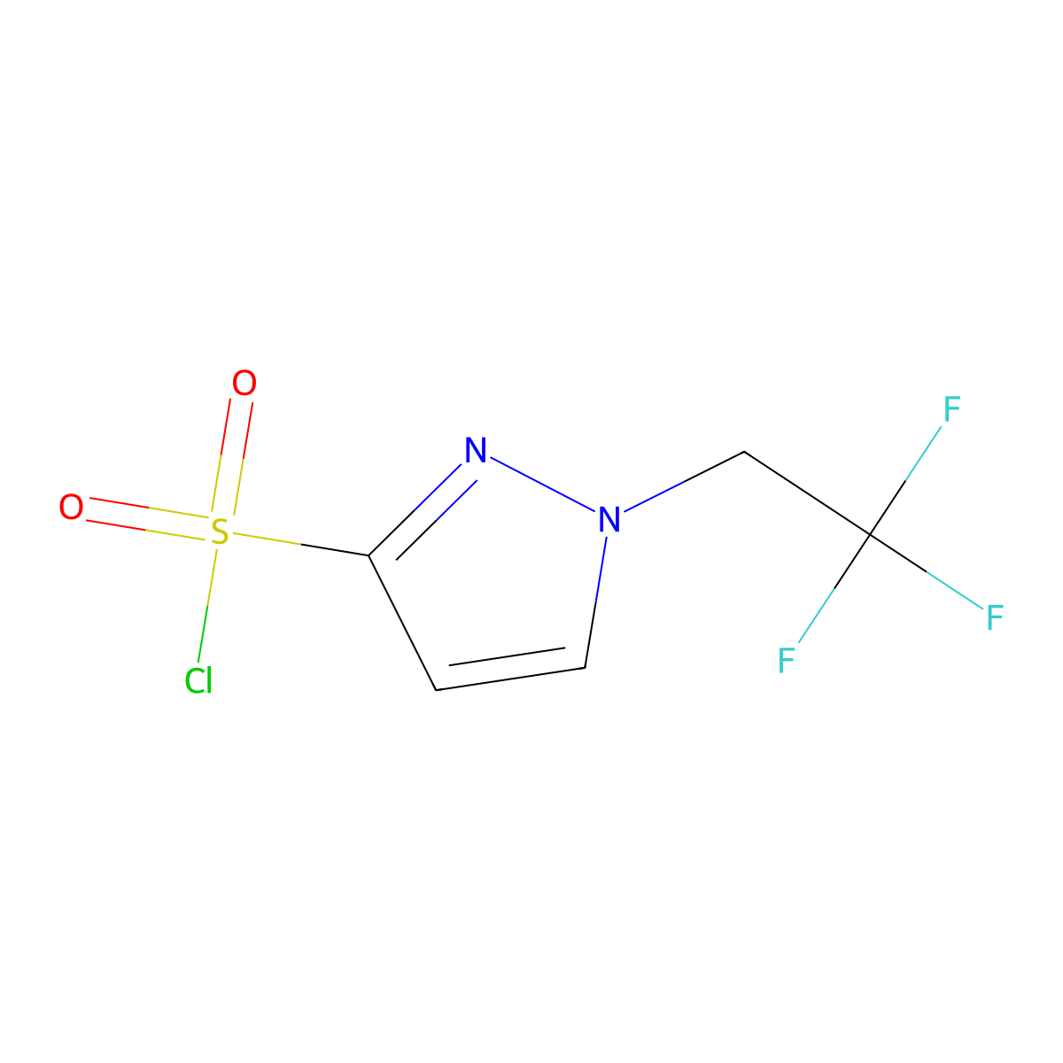 1H-Pyrazole-3-sulfonyl chloride, 1-(2,2,2-trifluoroethyl)- molecular structure, CAS 1354706-47-0
