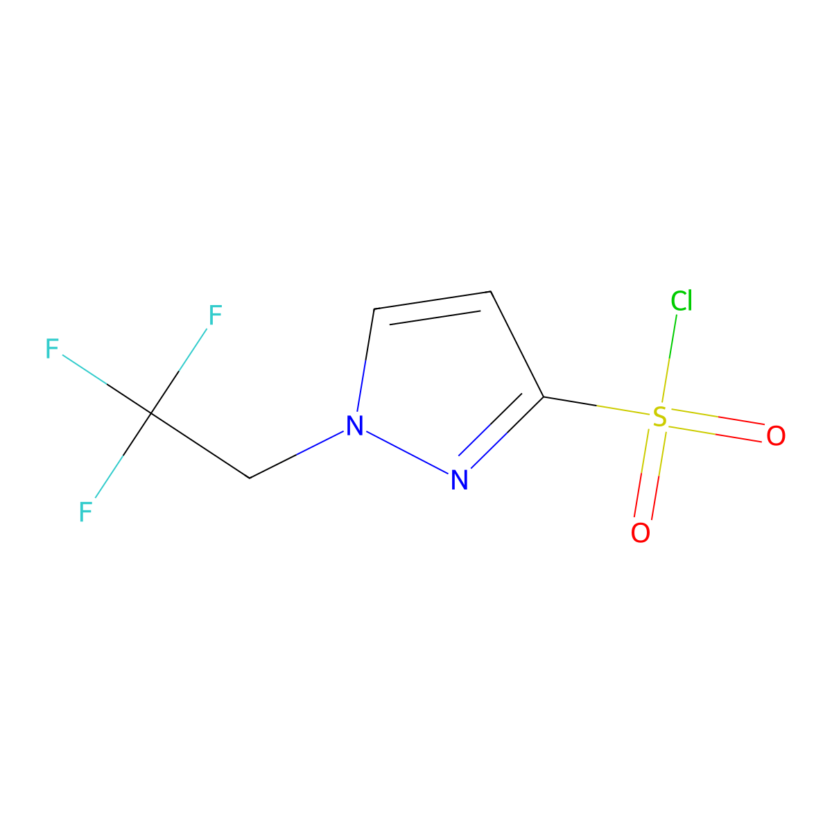 1H-Pyrazole-3-sulfonyl chloride, 1-(2,2,2-trifluoroethyl)- molecular structure, CAS 1354706-47-0