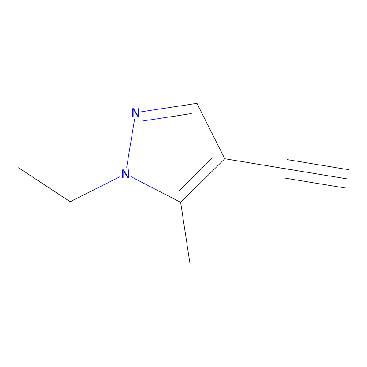 1-Ethyl-4-ethynyl-5-methyl-1H-pyrazole molecular structure, CAS 1354706-48-1