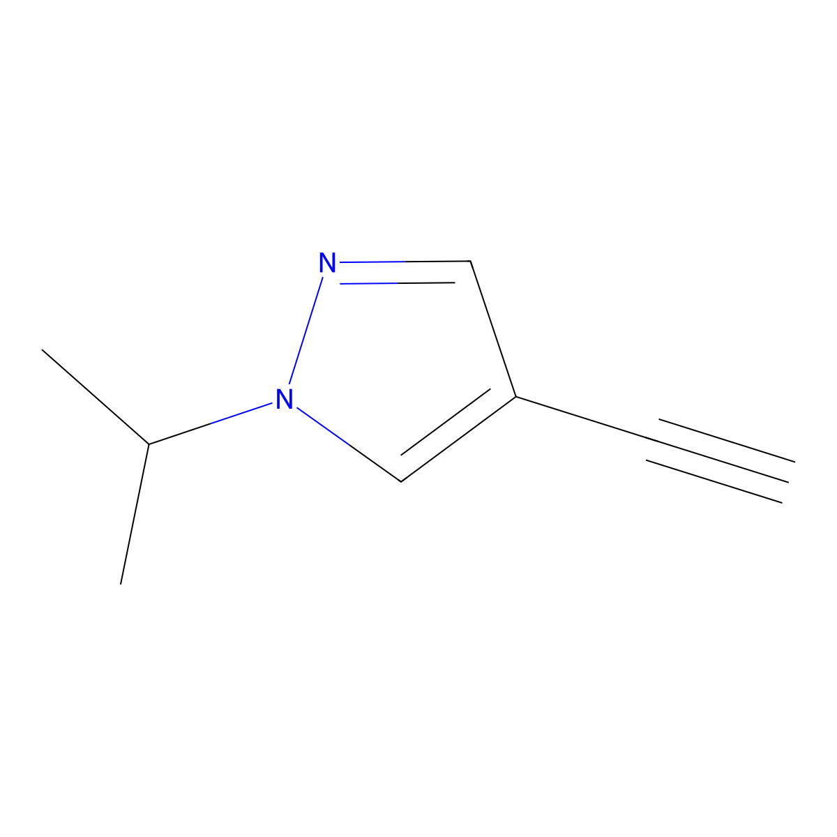 4-ethynyl-1-(propan-2-yl)-1H-pyrazole molecular structure, CAS 1354706-51-6