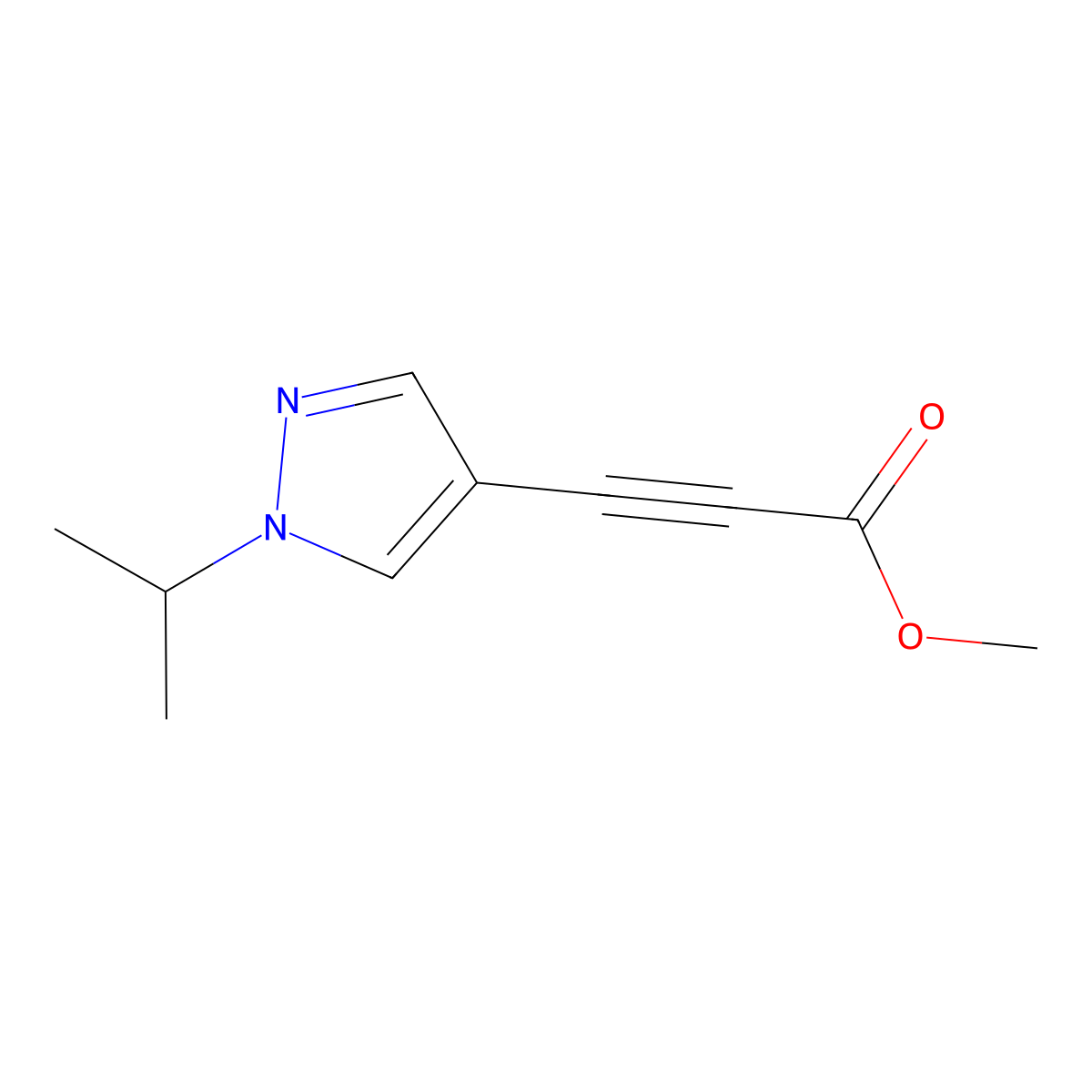 Methyl 3-(1-isopropyl-1H-pyrazol-4-yl)propiolate molecular structure, CAS 1354706-60-7