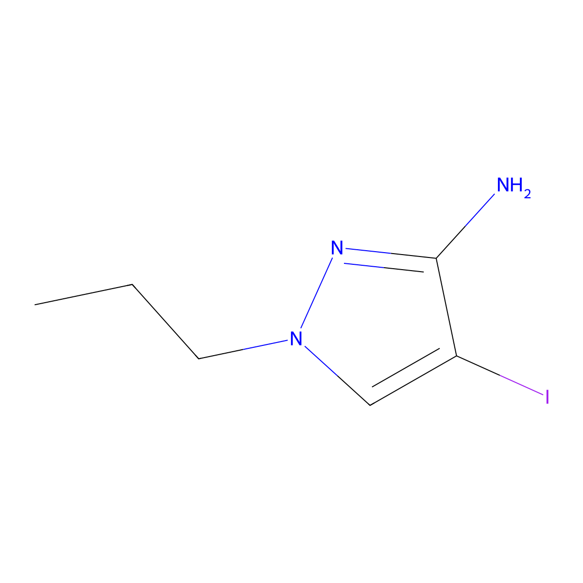 4-Iodo-1-propyl-1H-pyrazol-3-amine molecular structure, CAS 1354706-77-6