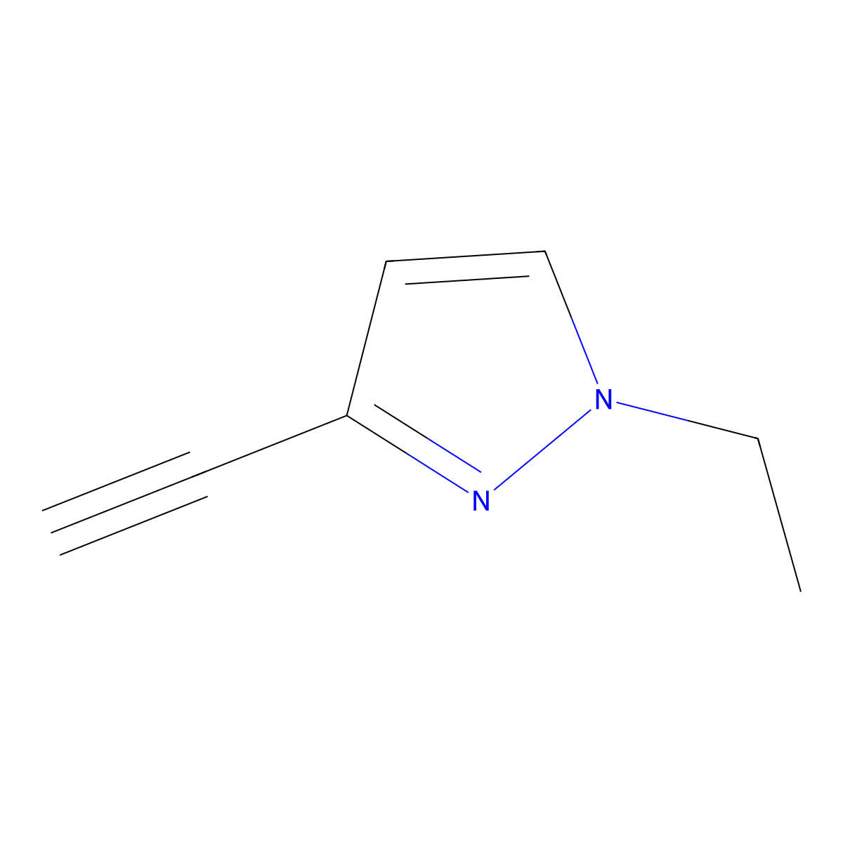 1-Ethyl-3-ethynyl-1H-pyrazole molecular structure, CAS 1354706-83-4