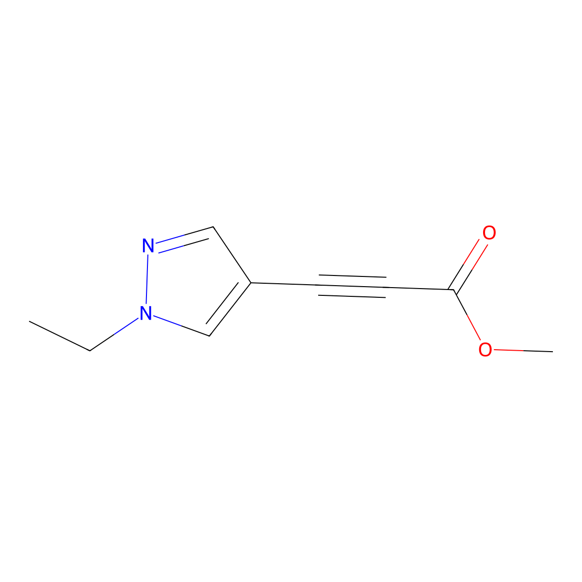 Methyl 3-(1-ethyl-1H-pyrazol-4-yl)propiolate molecular structure, CAS 1354706-94-7