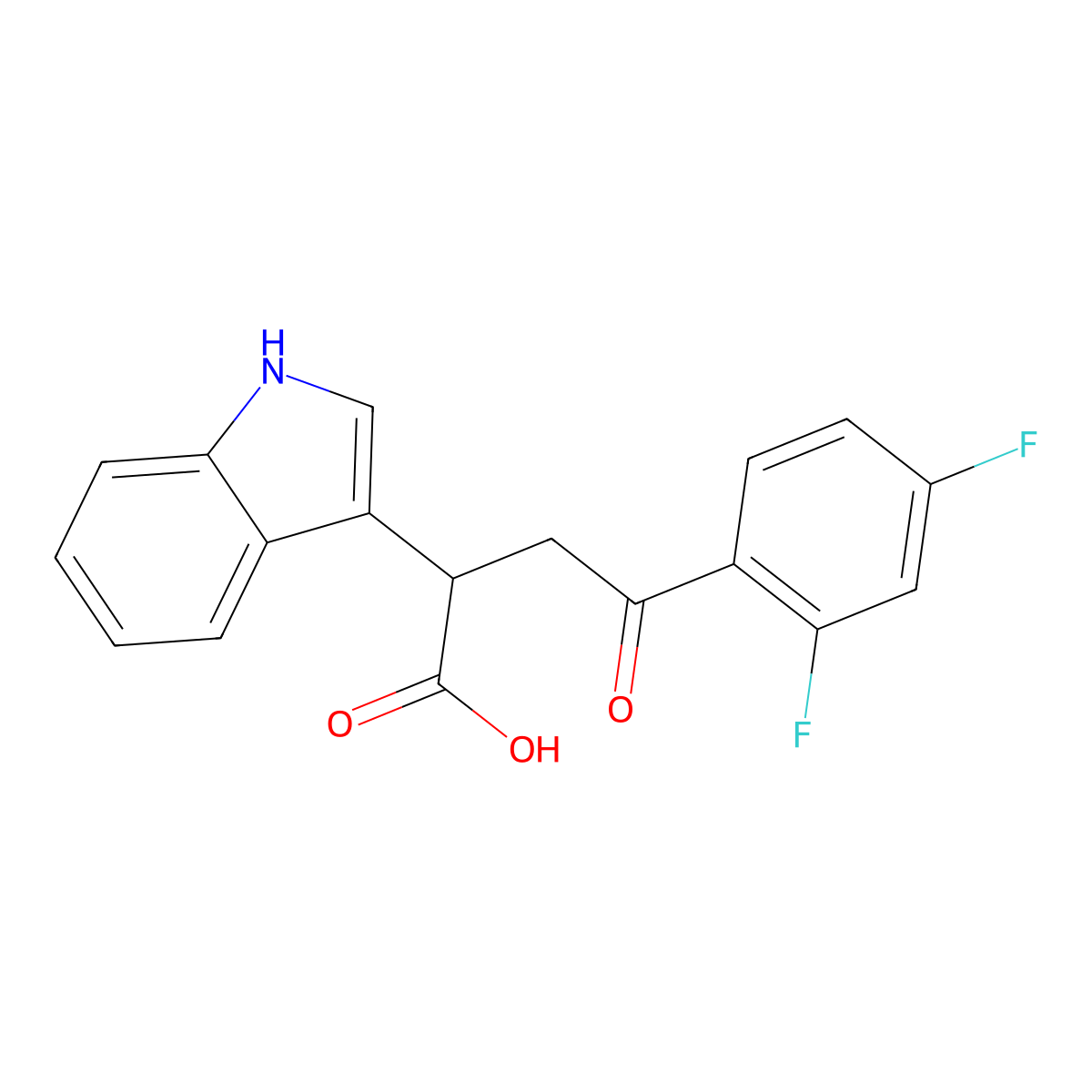 4-(2,4-difluorophenyl)-2-(1H-indol-3-yl)-4-oxobutanoic acid molecular structure, CAS 1354707-41-7