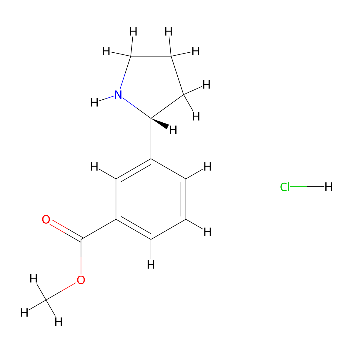 (R)-methyl 3-(pyrrolidin-2-yl)benzoate hydrochloride molecular structure, CAS 1354721-23-5
