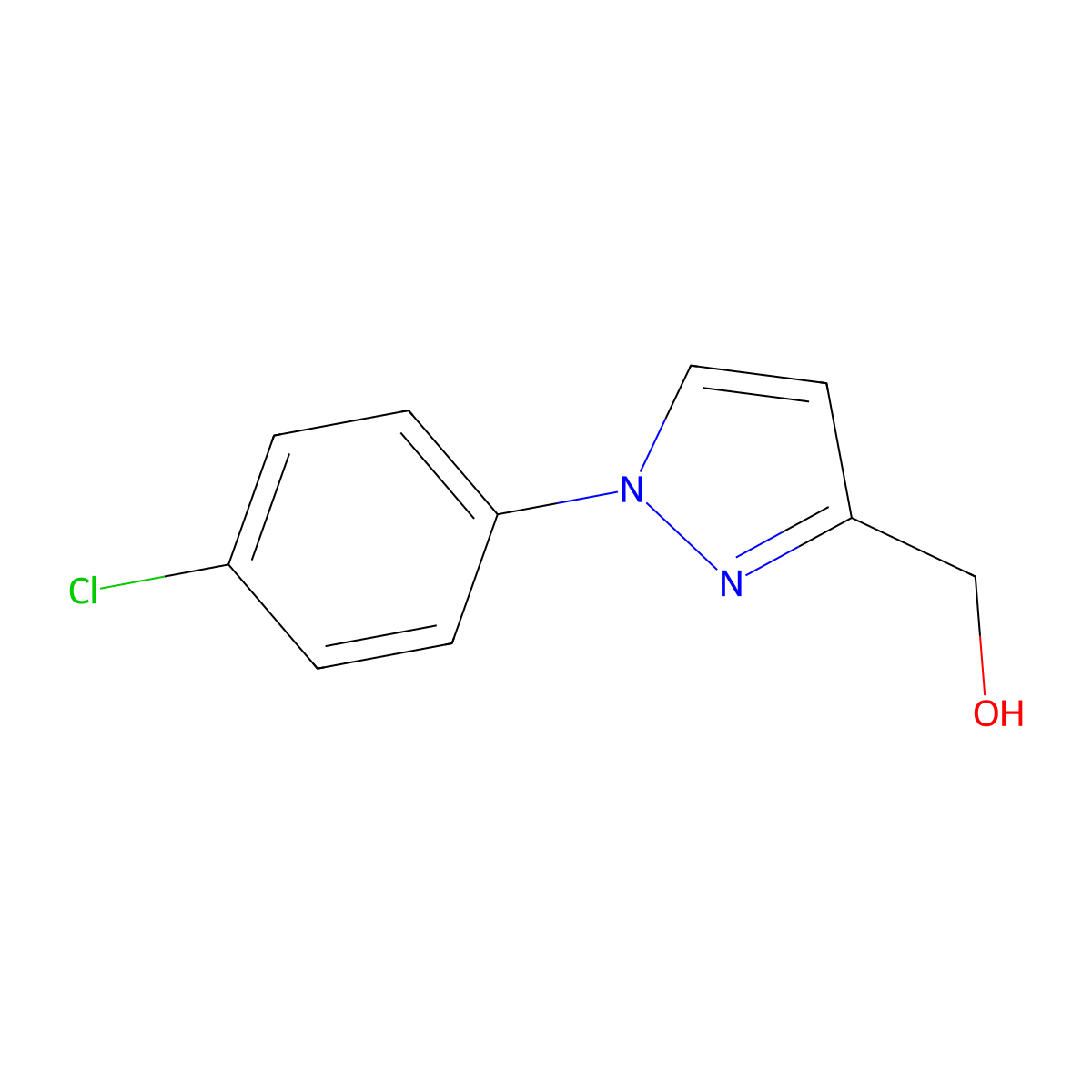 [1-(4-chlorophenyl)-1H-pyrazol-3-yl]methanol molecular structure, CAS 1354746-01-2