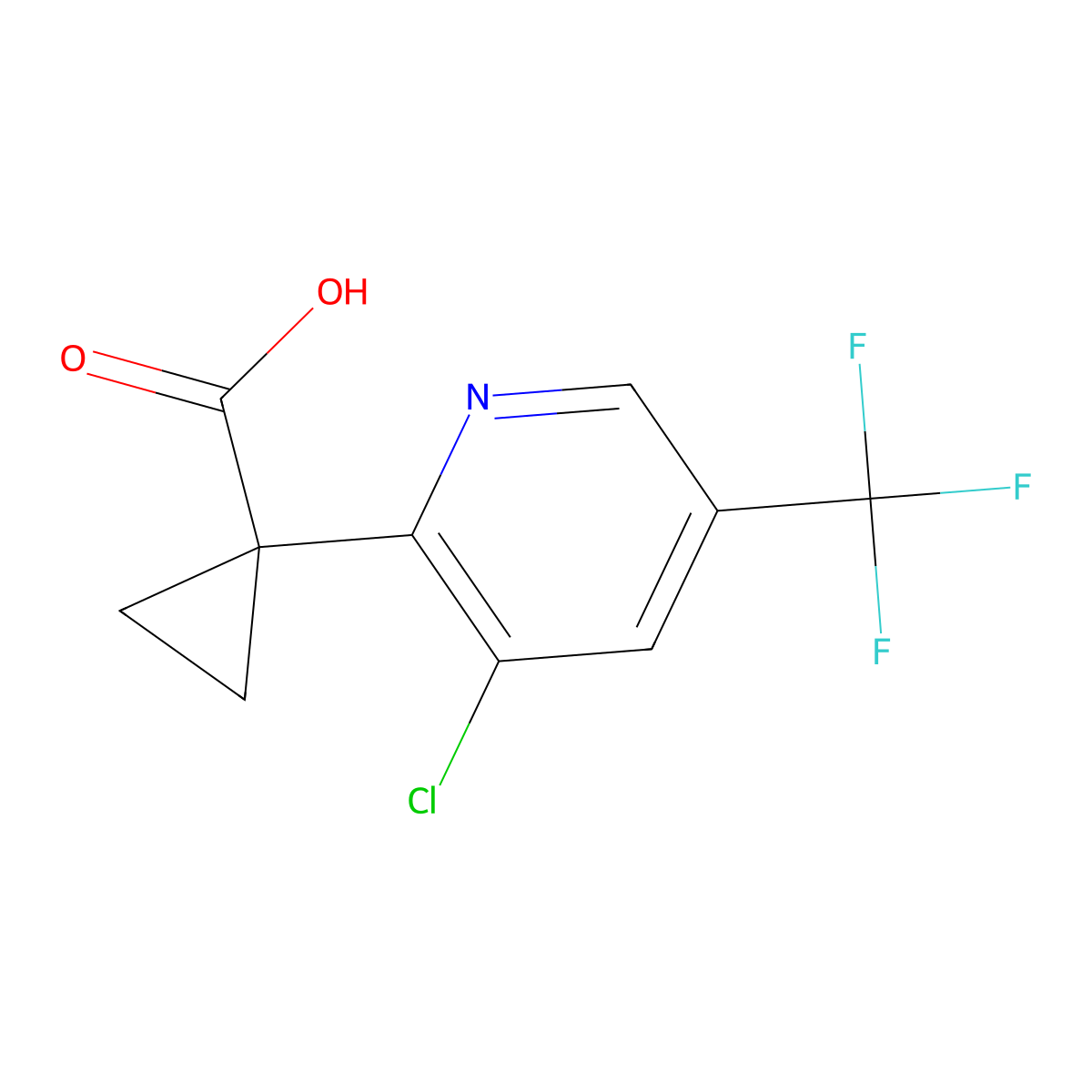 1-(3-Chloro-5-(trifluoromethyl)pyridin-2-yl)cyclopropane-1-carboxylic acid molecular structure, CAS 1354746-75-0