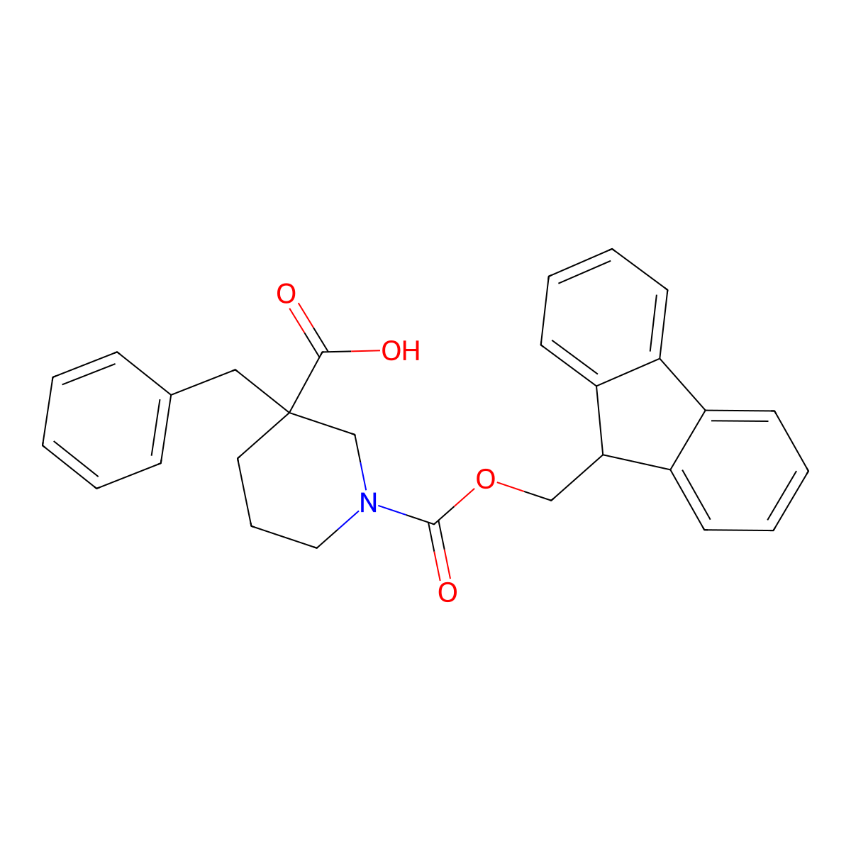 (R)-Fmoc-3-benzyl-piperidine-3-carboxylic acid molecular structure, CAS 1354752-72-9