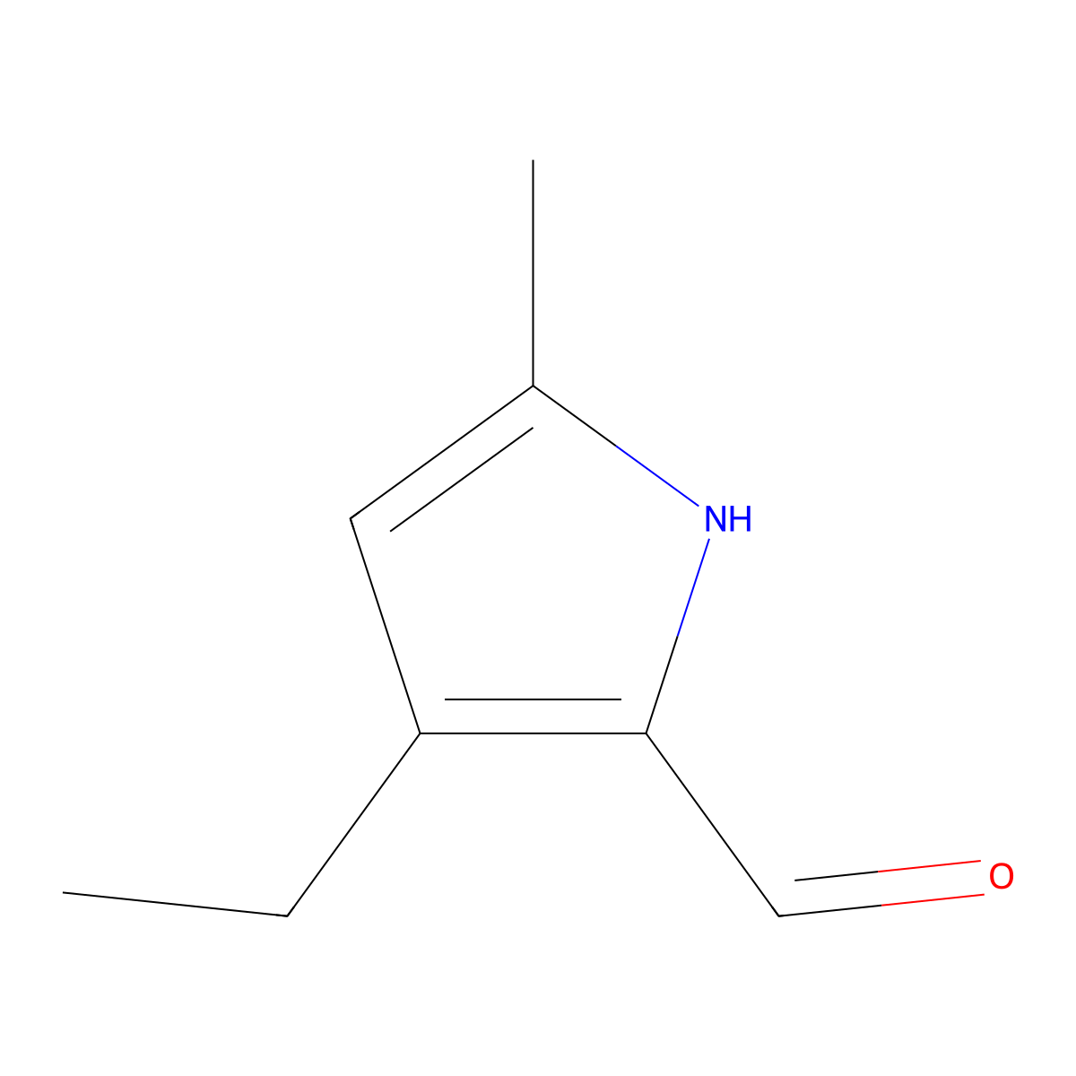 3-ethyl-5-methyl-1H-pyrrole-2-carbaldehyde molecular structure, CAS 1354755-62-6