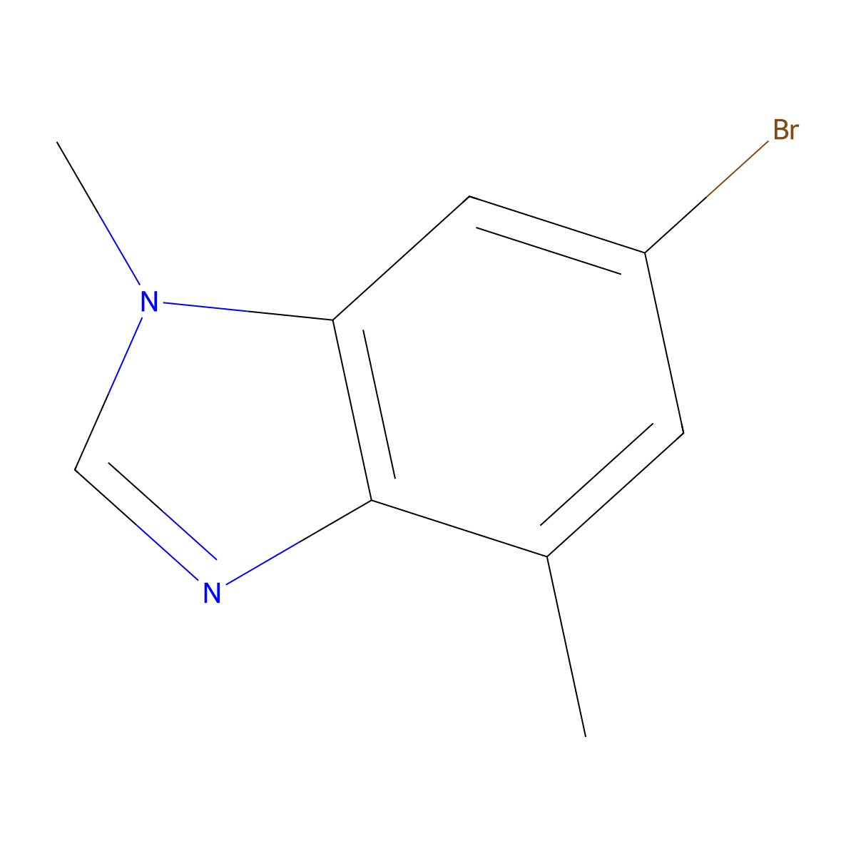 6-bromo-1,4-dimethyl-1H-1,3-benzodiazole molecular structure, CAS 1354757-31-5