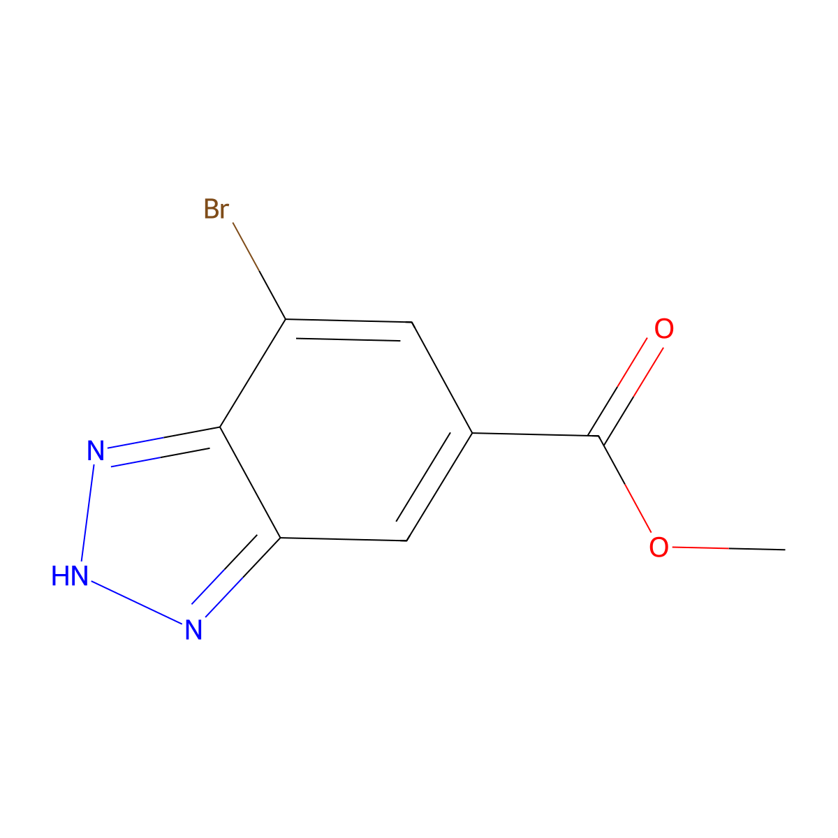 methyl 7-bromo-1H-1,2,3-benzotriazole-5-carboxylate molecular structure, CAS 1354758-03-4