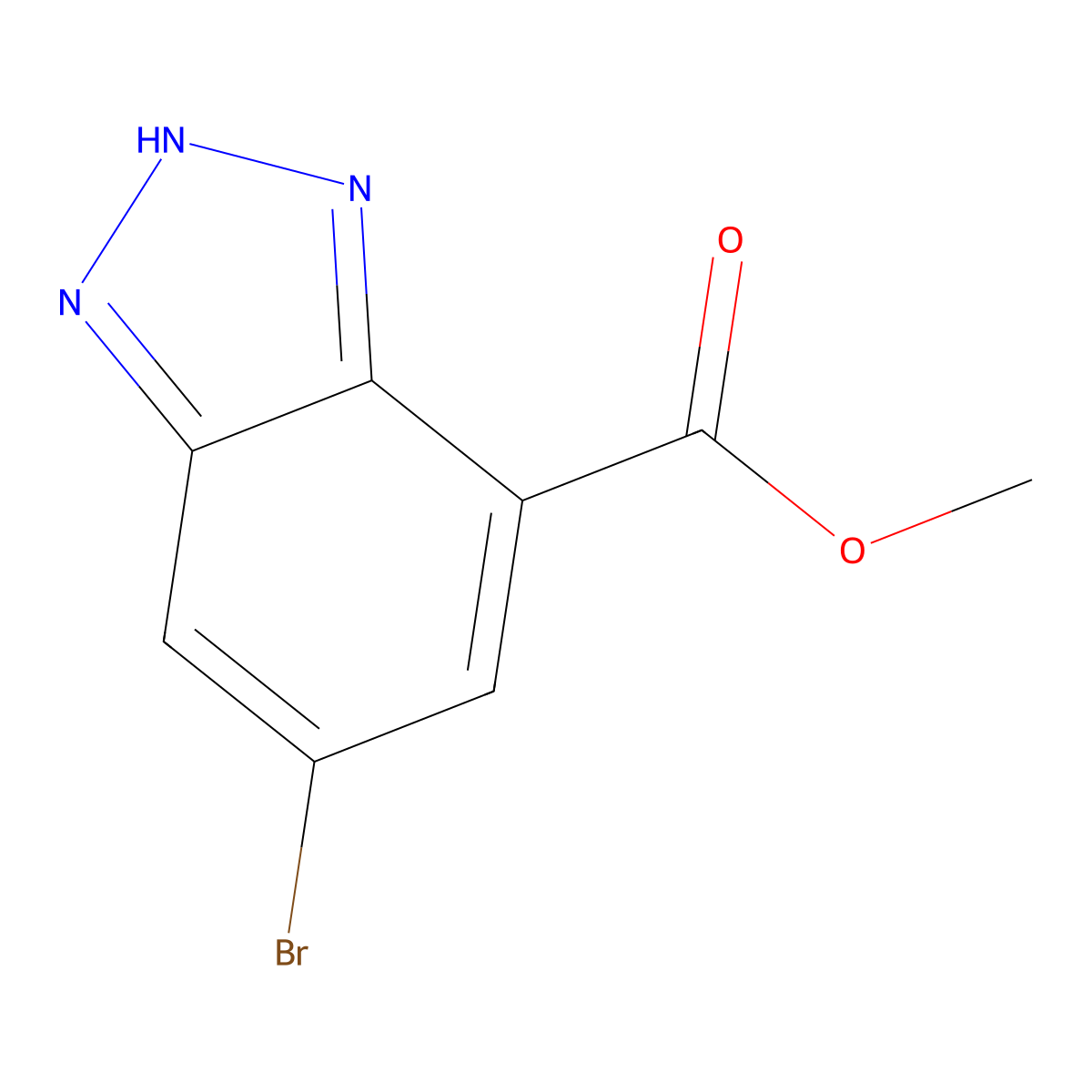 methyl 5-bromo-1H-1,2,3-benzotriazole-7-carboxylate molecular structure, CAS 1354763-56-6