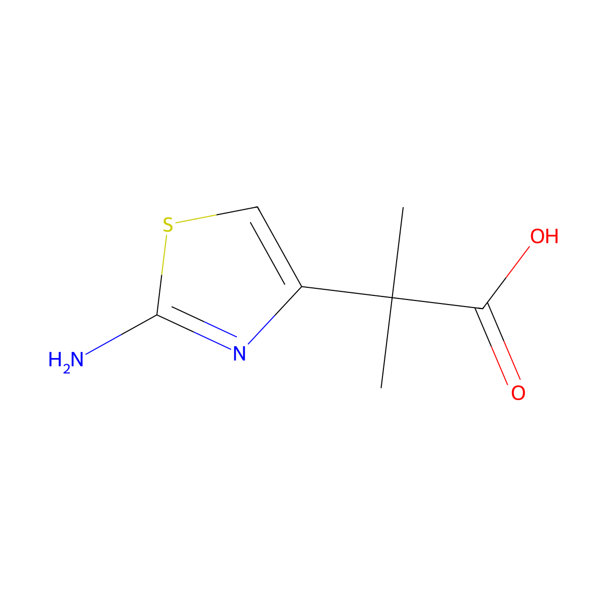 2-(2-Amino-1,3-thiazol-4-yl)-2-methylpropanoic acid molecular structure, CAS 1354766-58-7