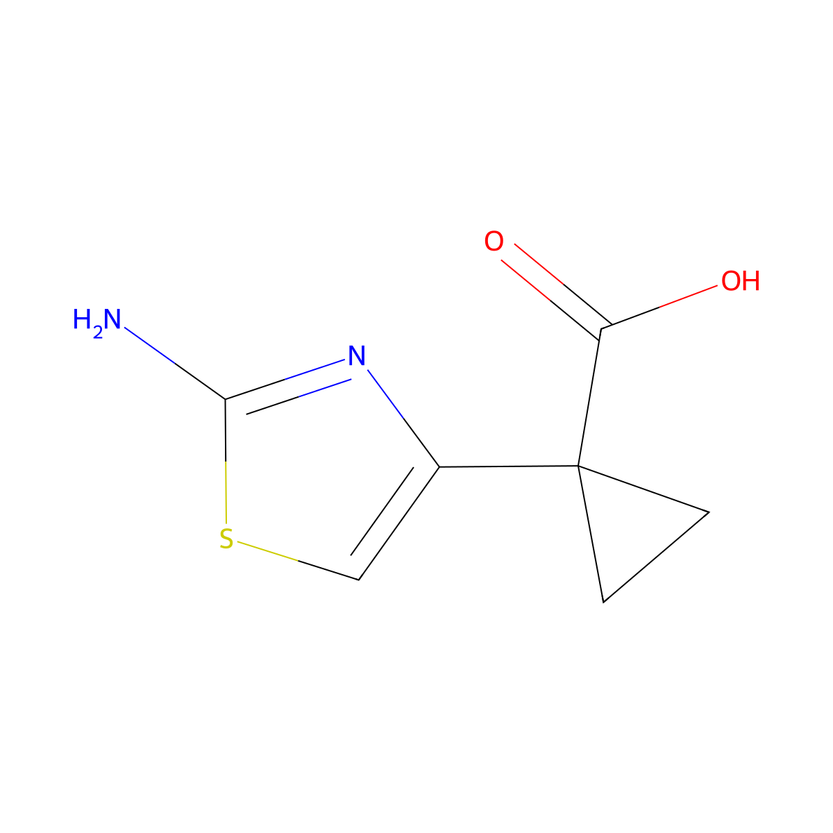 1-(2-Amino-1,3-thiazol-4-yl)cyclopropane-1-carboxylic acid molecular structure, CAS 1354768-43-6