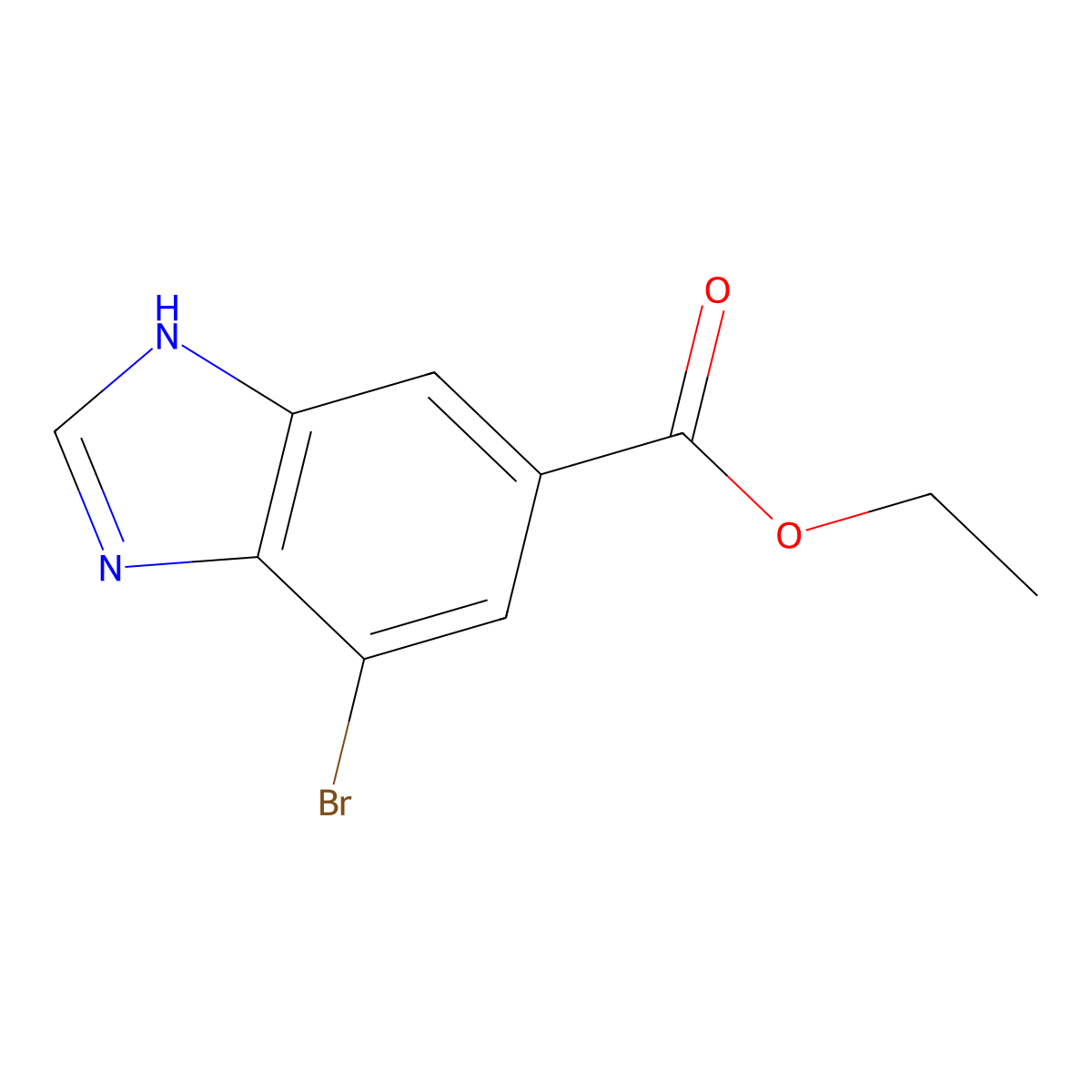 ethyl 7-bromo-1H-1,3-benzodiazole-5-carboxylate molecular structure, CAS 1354771-56-4