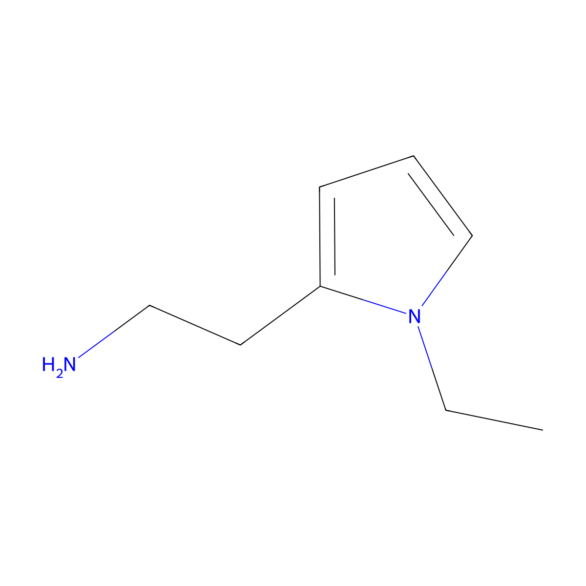 2-(1-ethyl-1H-pyrrol-2-yl)ethan-1-amine molecular structure, CAS 1354777-29-9