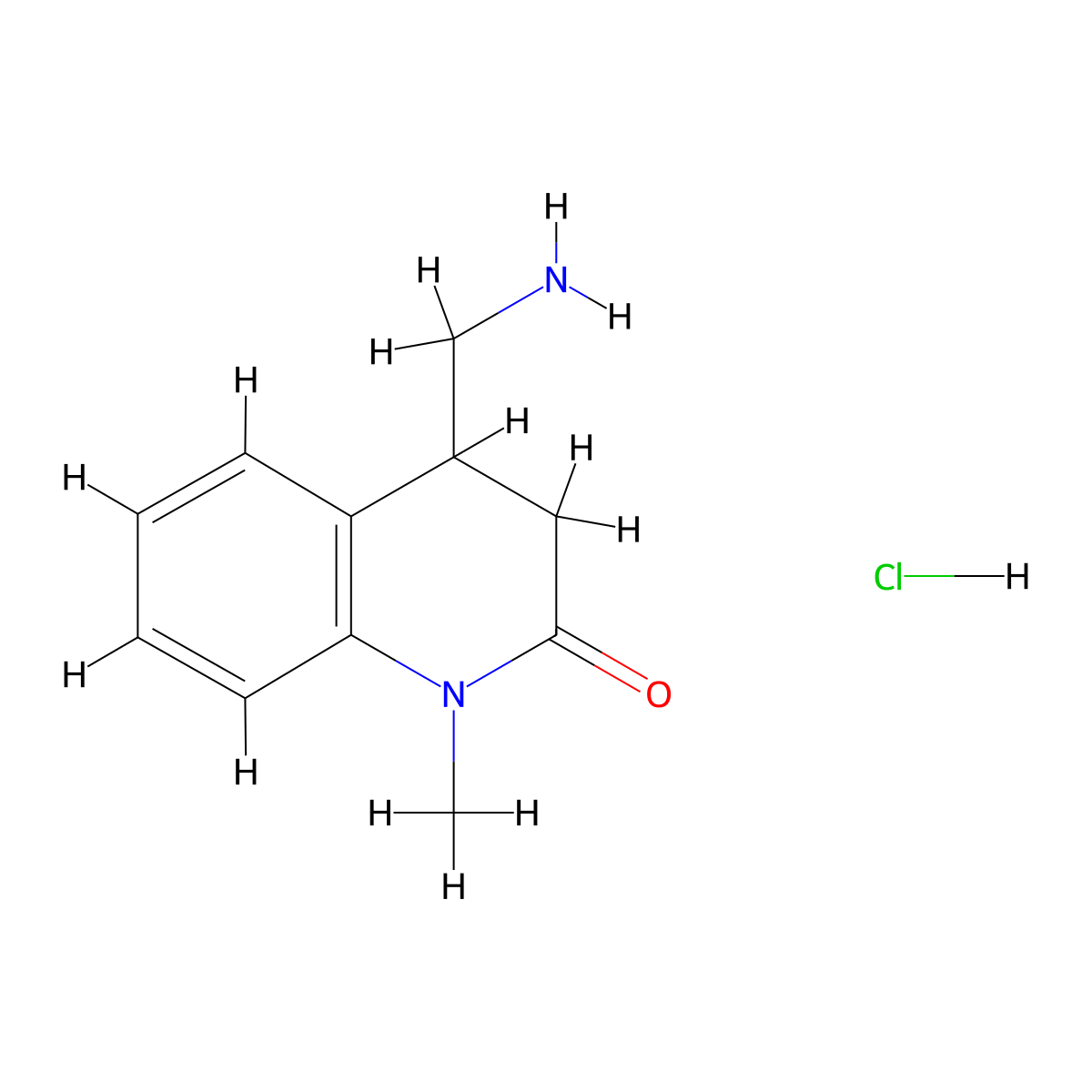 4-(Aminomethyl)-1-methyl-3,4-dihydro-2(1H)-quinolinone hydrochloride molecular structure, CAS 1354782-97-0